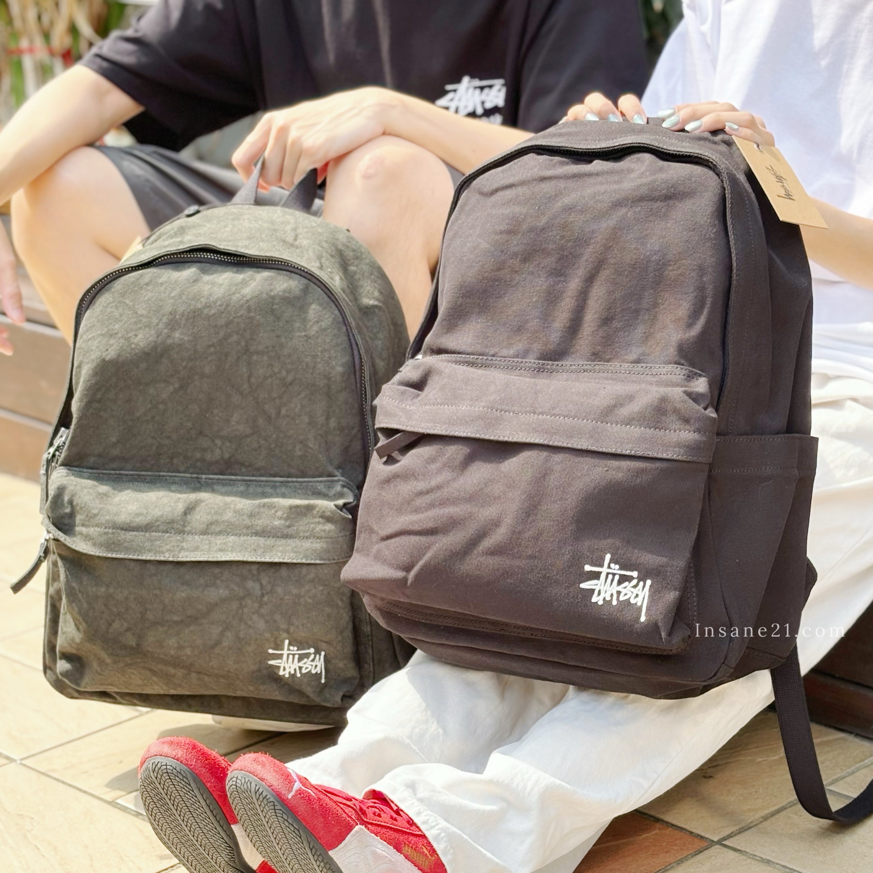 STUSSY 刺繡LOGO 後背包 帆布 雙肩包 基本款 Stüssy