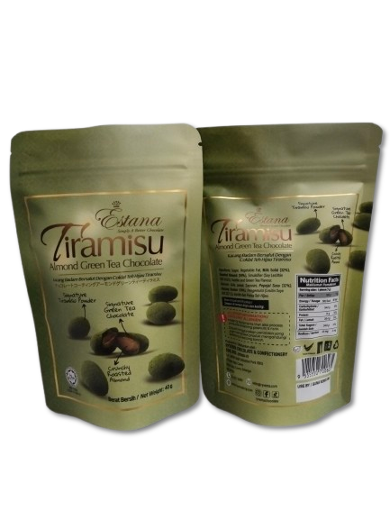 Estana Tiramisu Almond Green Tea Chocolate 40g