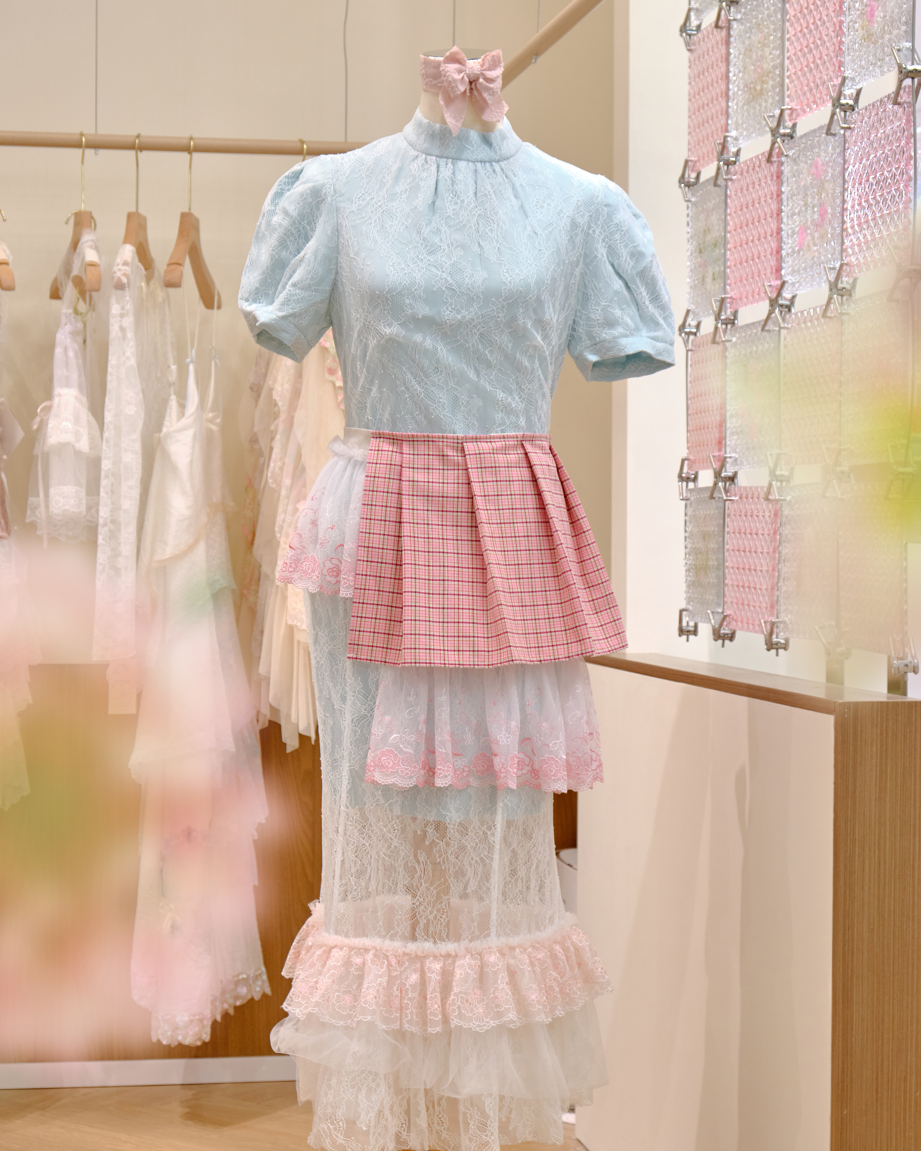 12661 Elegant Academy-Style Irregular Layered Lace Long Dress Cover