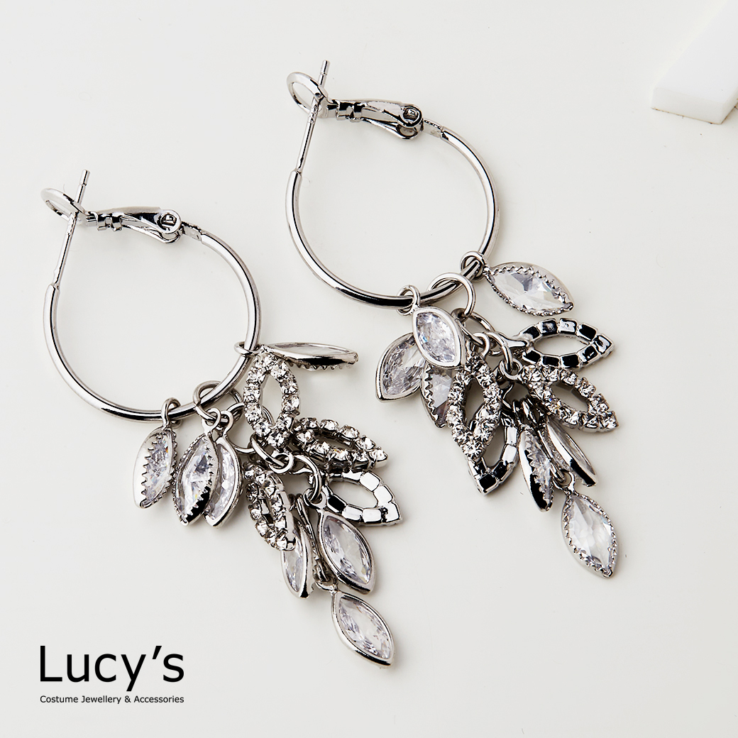 冰晶玉葉 耳環 (二色) (123824/123825)