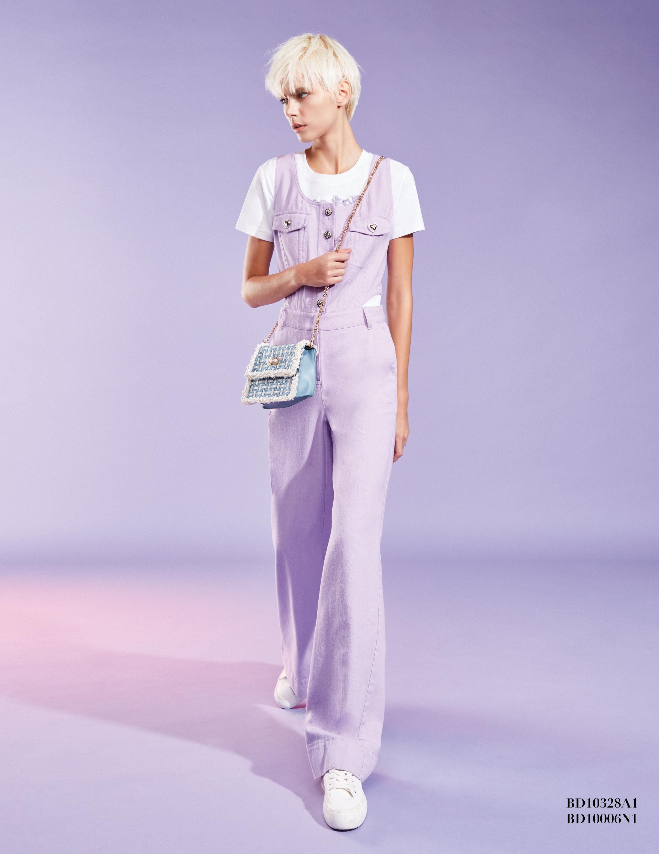 BD10006N1 巴特羅水波舞琉璃紫螺馬甲連身褲