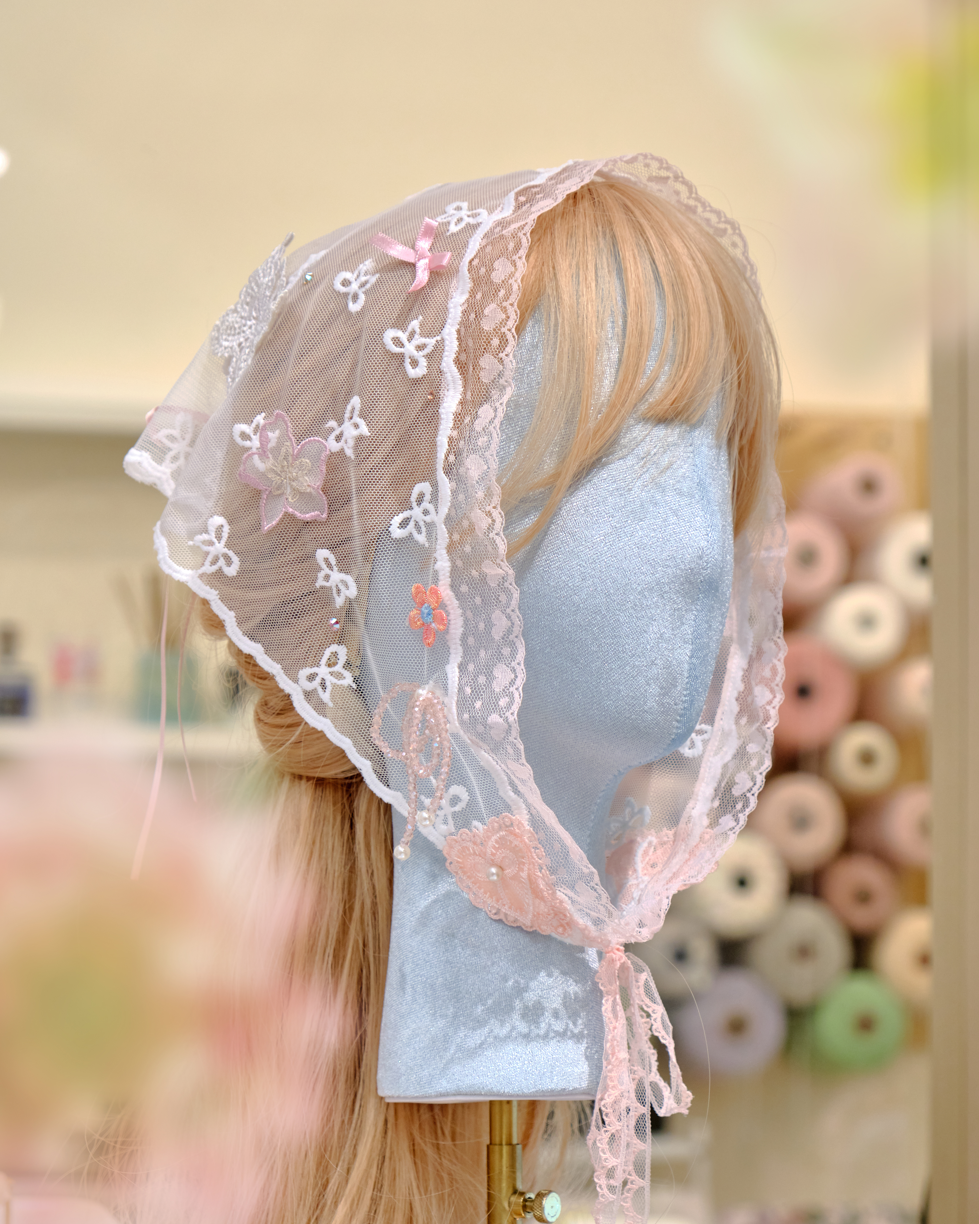 12650 Multi-Use Lace Headscarf/Waist Belt/Top Overlay