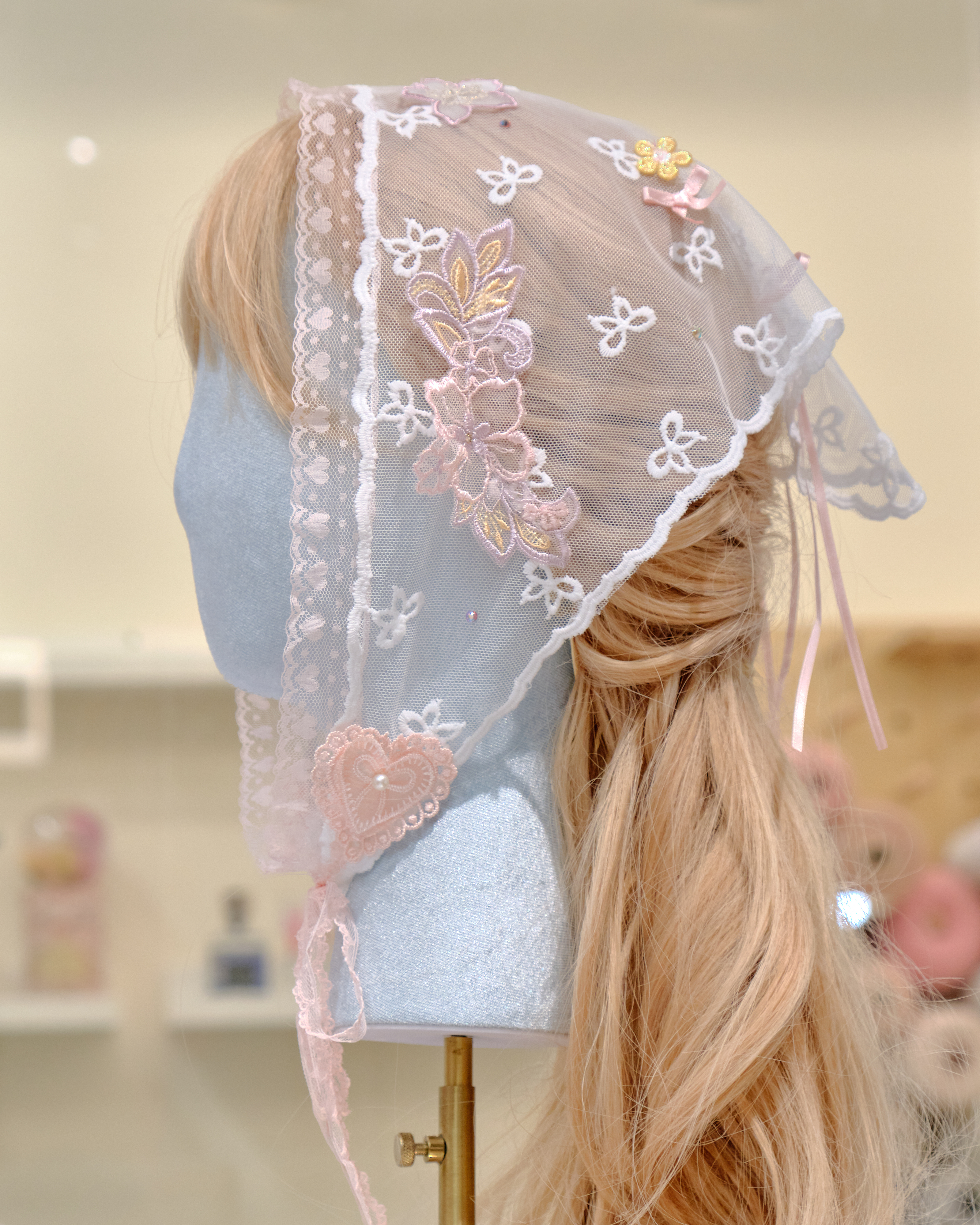 12650 Multi-Use Lace Headscarf/Waist Belt/Top Overlay