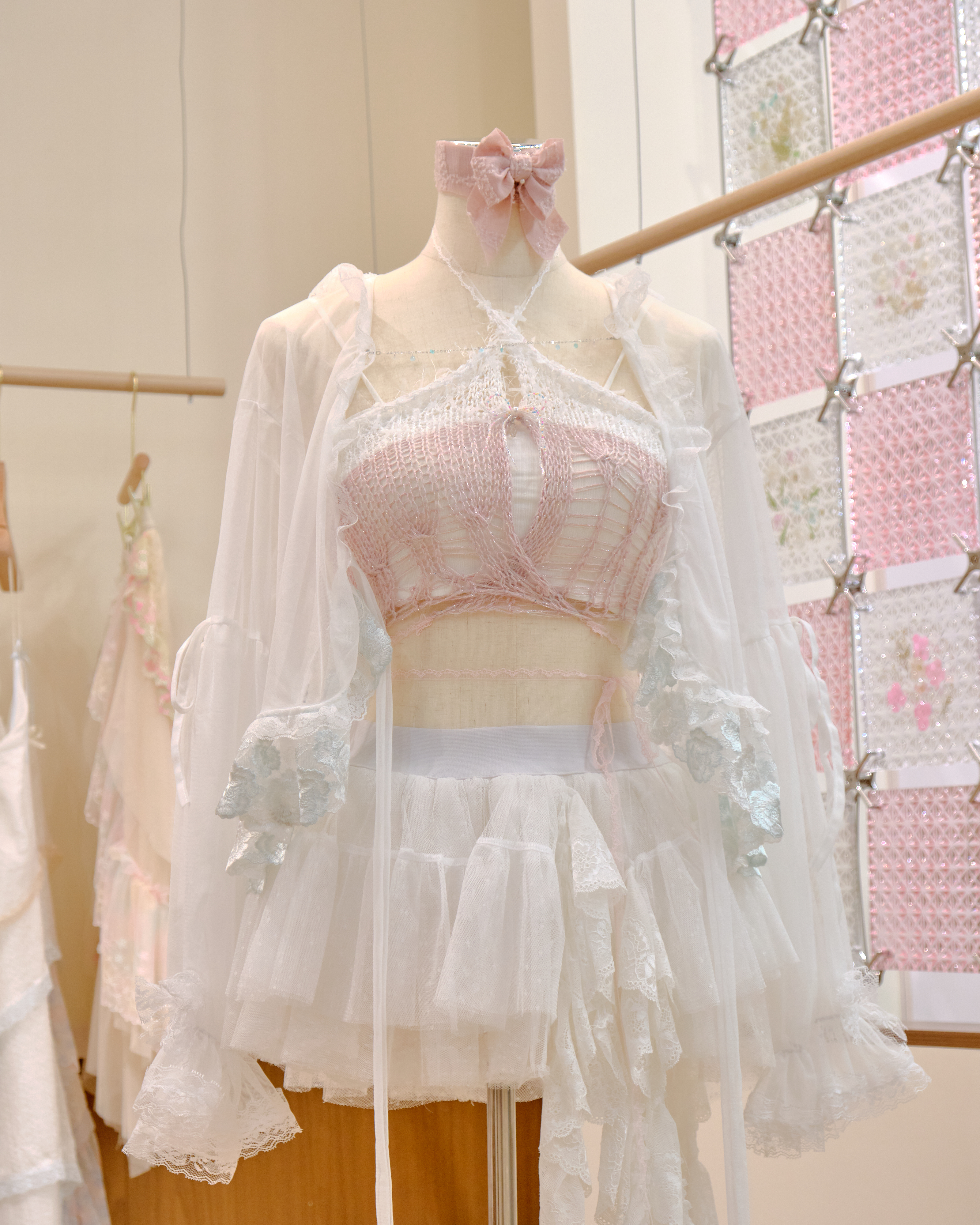 12647 Hand-Knitted Sexy High-Waist Tie-Neck Top