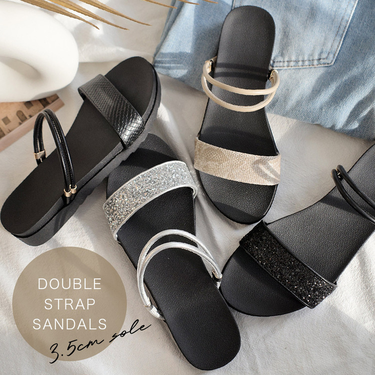 夏日假期 2WAY厚底雙帶涼鞋拖鞋【RYL105】