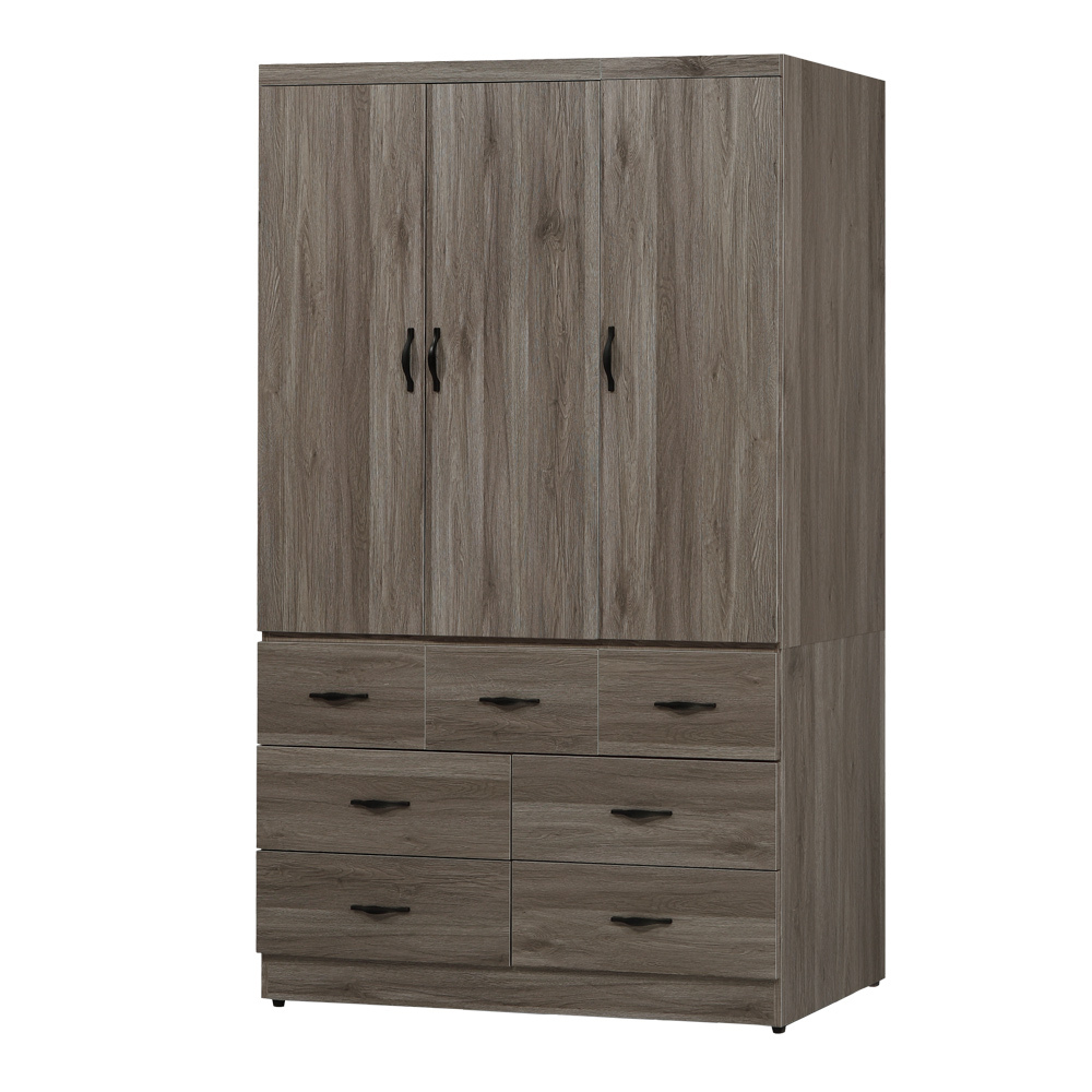 蒙恩4尺三門七抽衣櫃