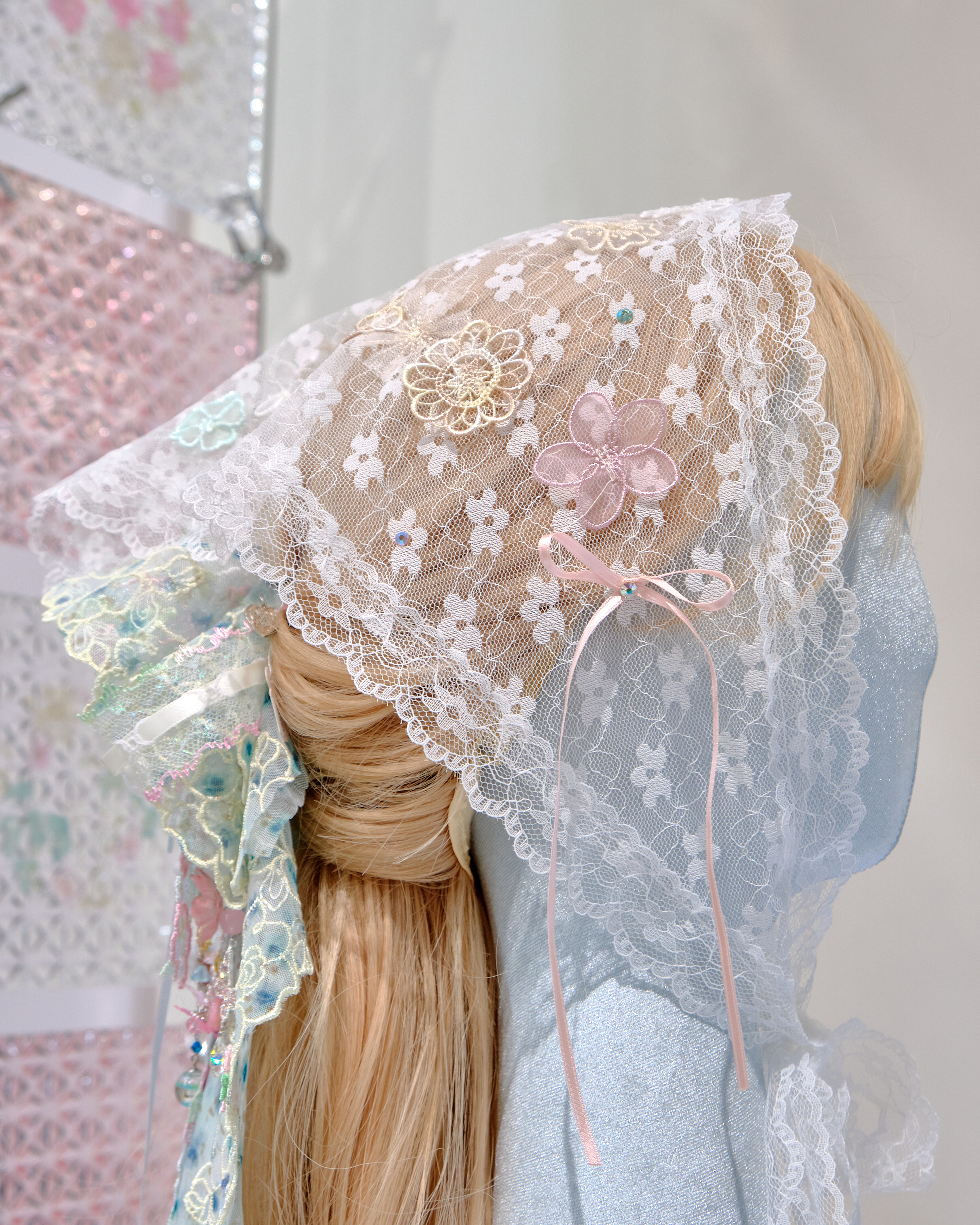 12649 Multi-Use Lace Headscarf/Waist Belt/Top Overlay