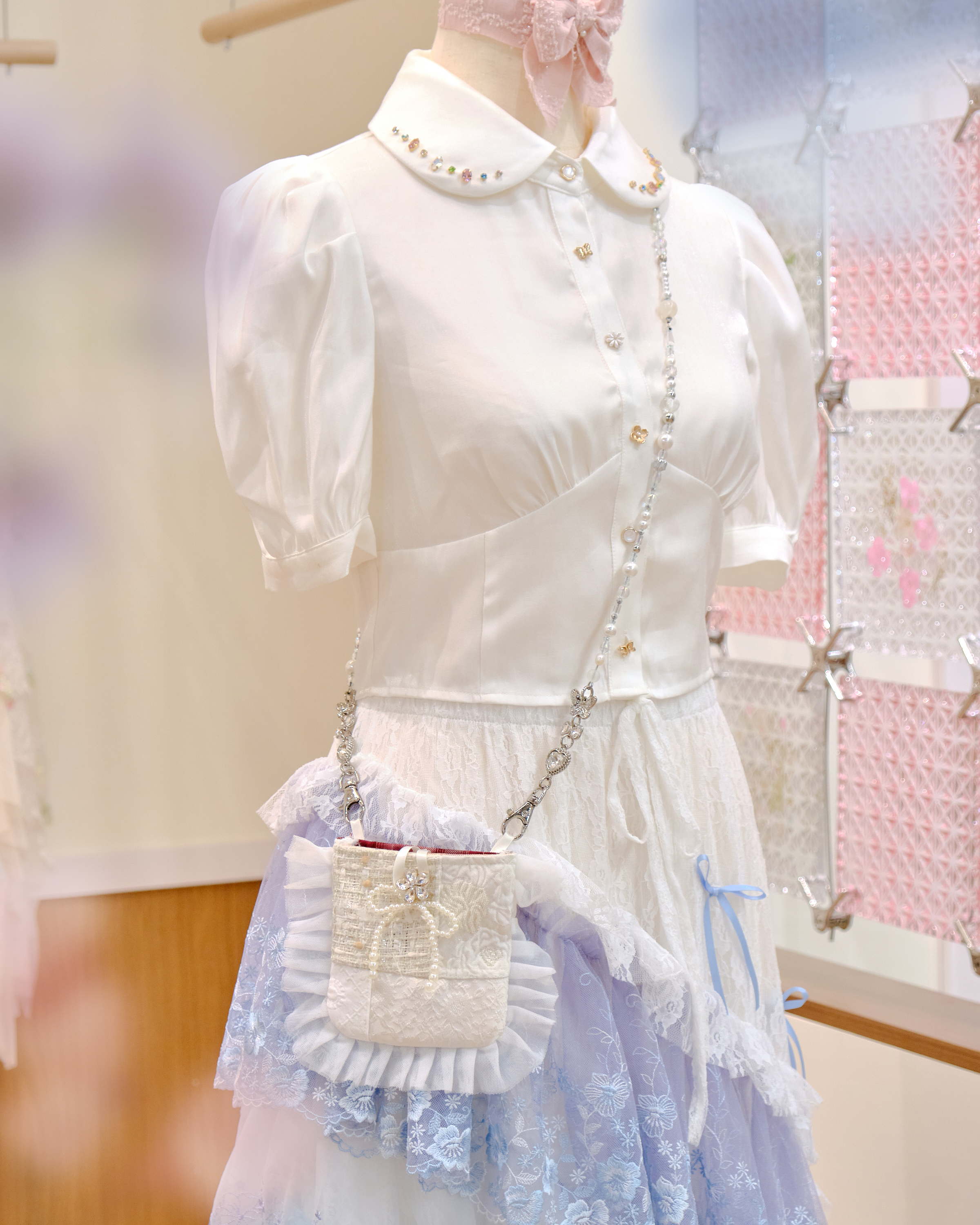 12640 Cute Mini Patchwork Crossbody Bag with Multi-Use Strap/Waist Chain/Bracelet