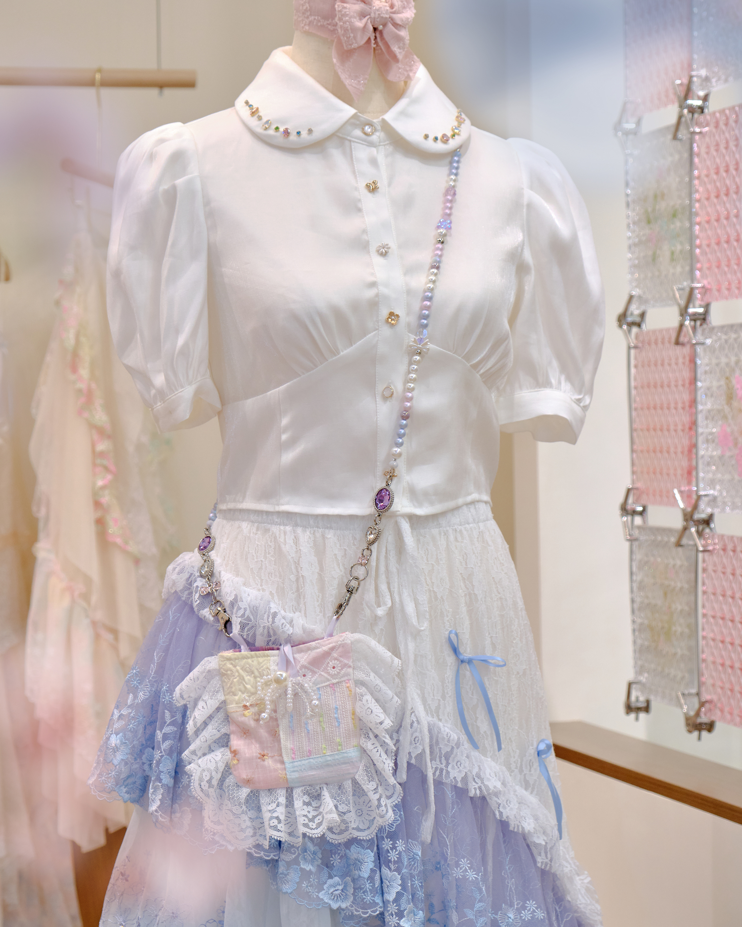 12638 Cute Mini Patchwork Crossbody Bag with Multi-Use Strap/Waist Chain/Bracelet