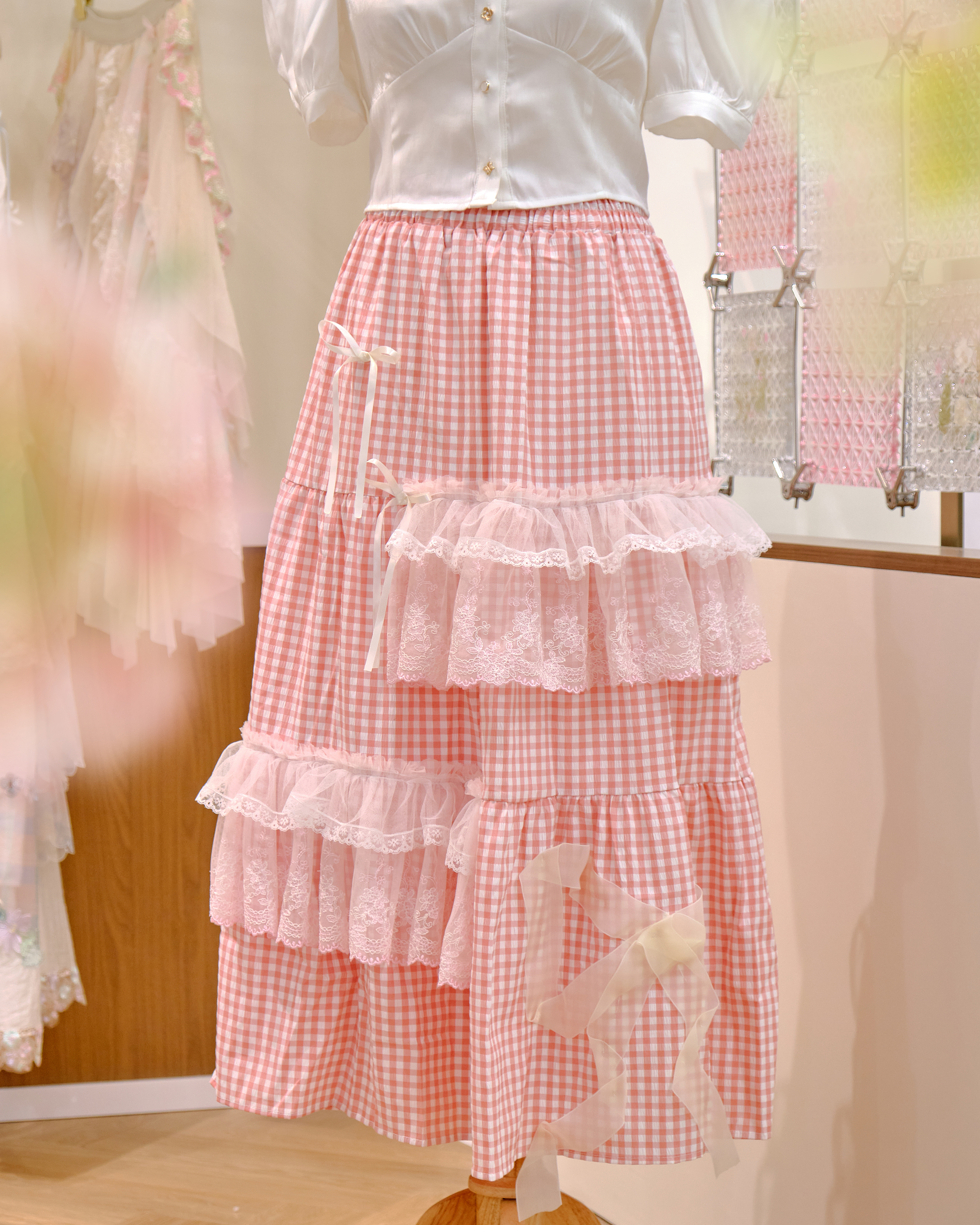 12630 Simple Floral Layered Skirt