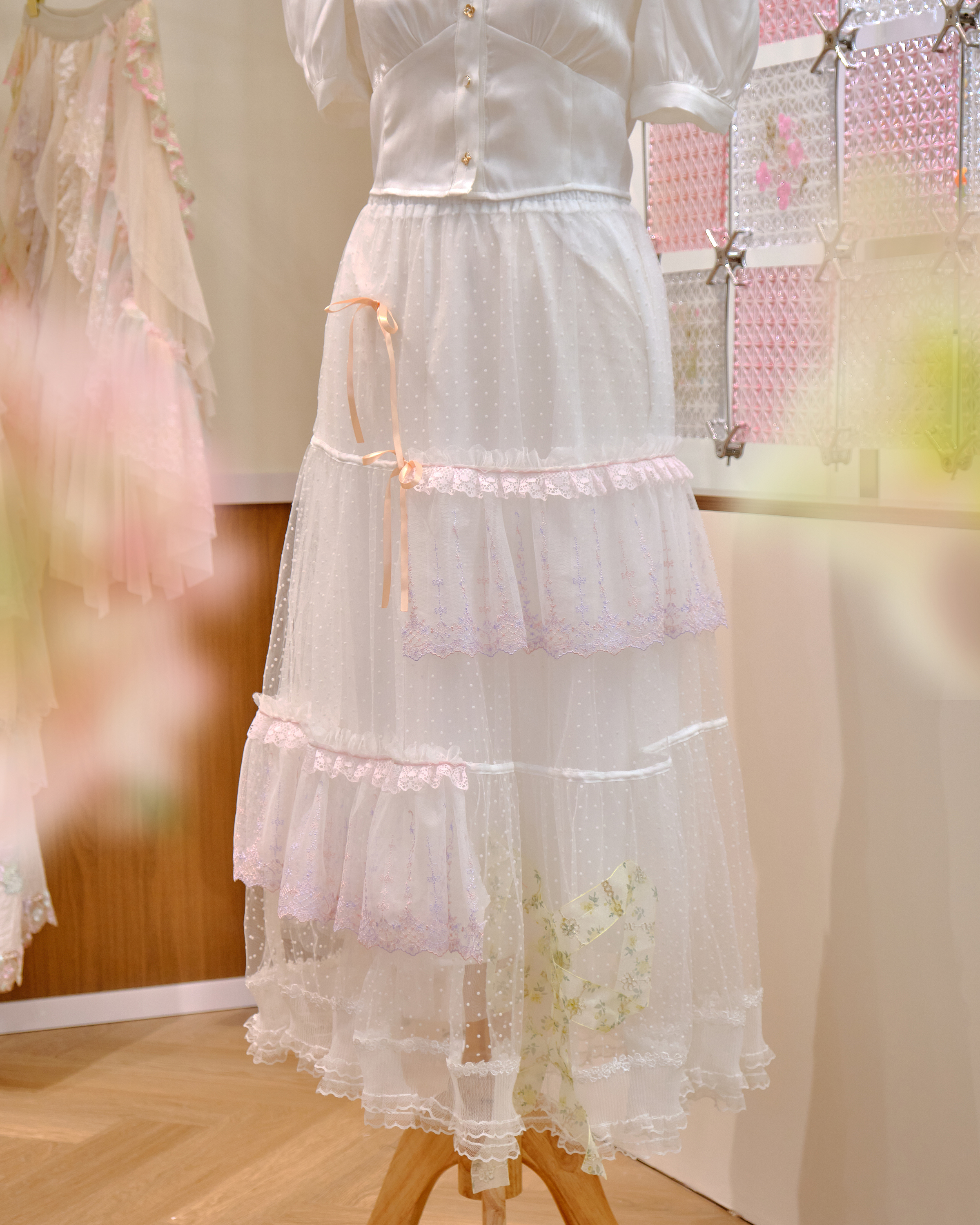 12625 Simple Floral Layered Skirt