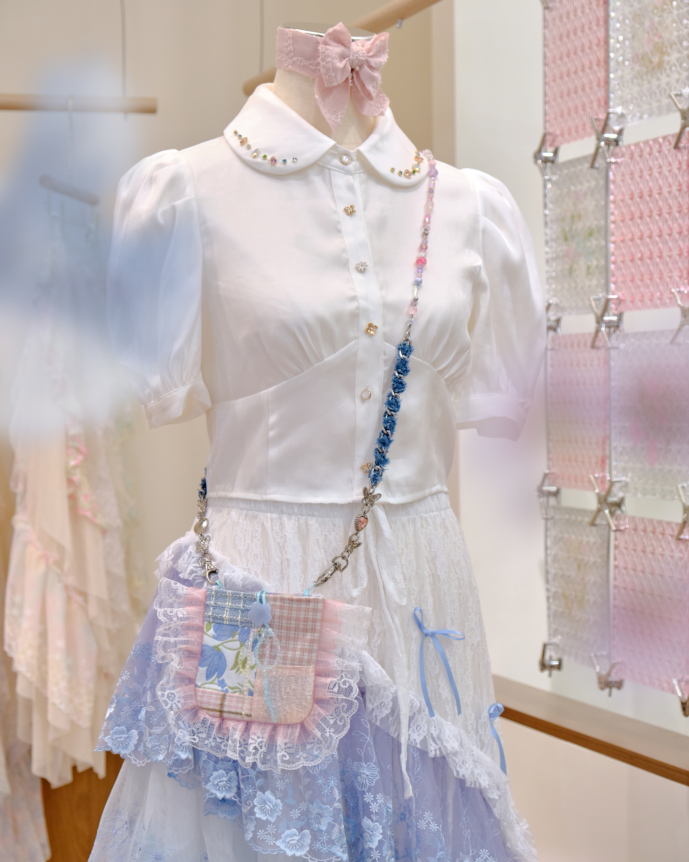 12639 Cute Mini Patchwork Crossbody Bag with Multi-Use Strap/Waist Chain/Bracelet