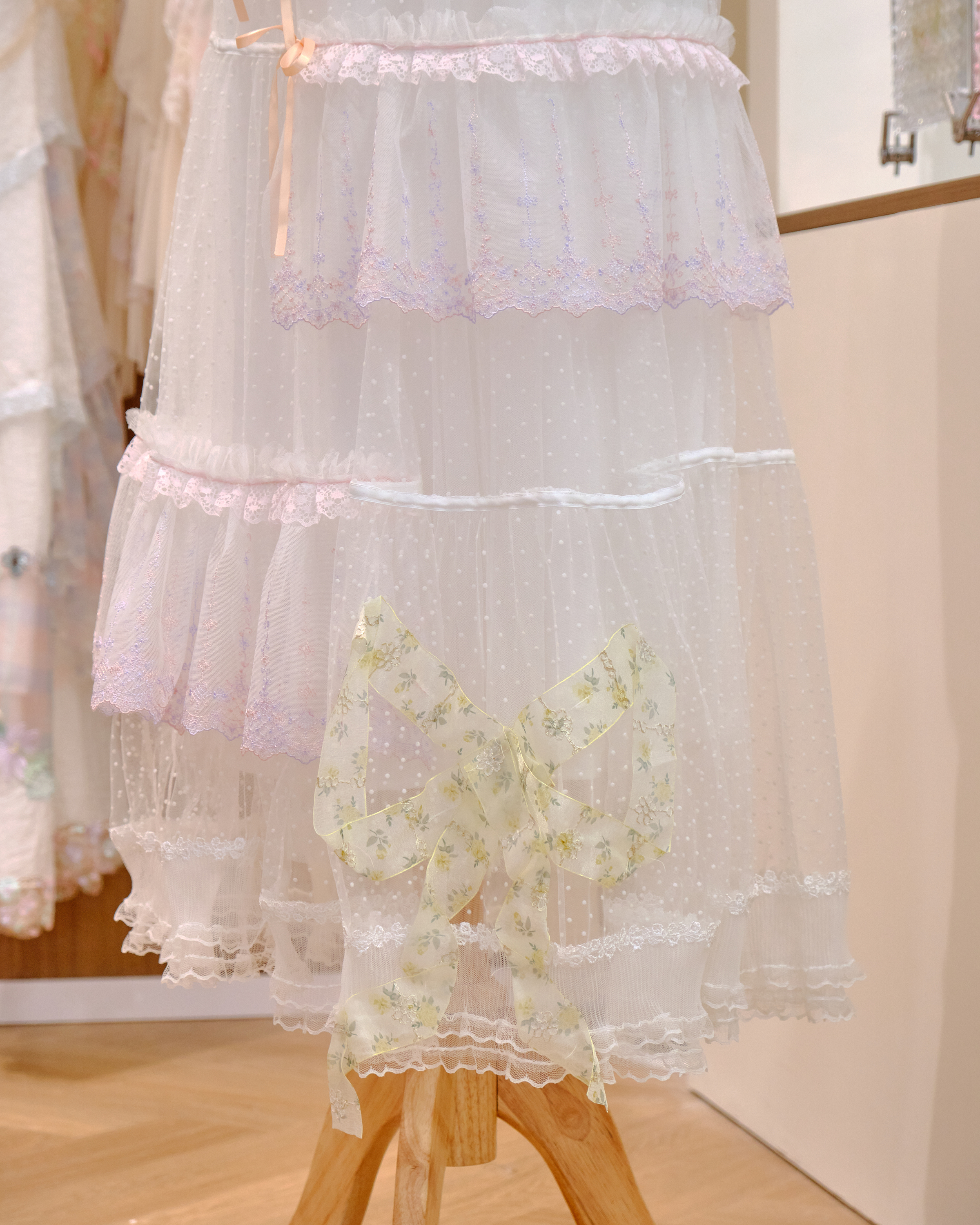 12625 Simple Floral Layered Skirt