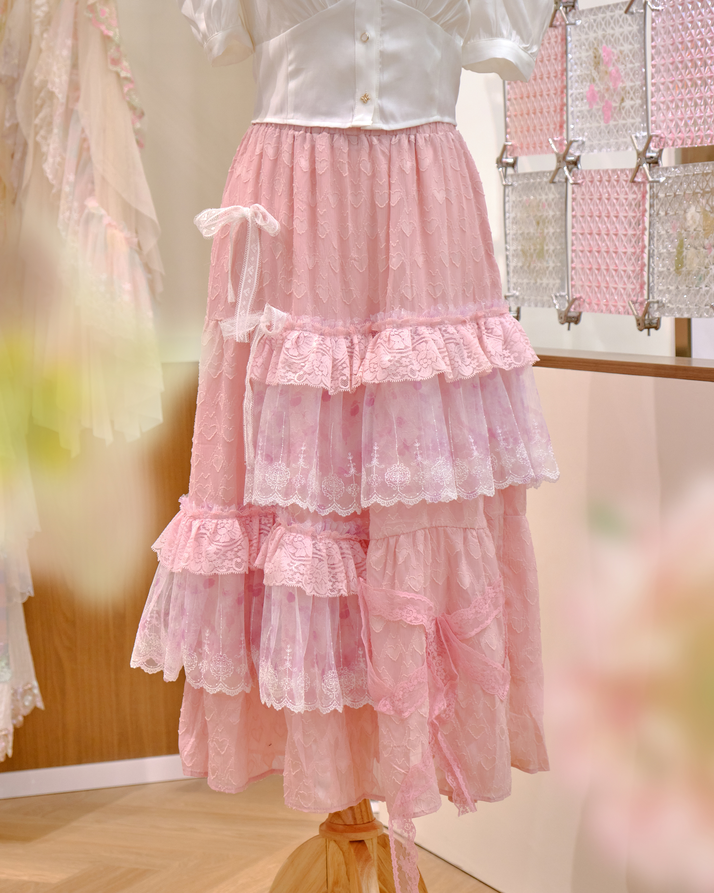 12627 Simple Floral Layered Skirt