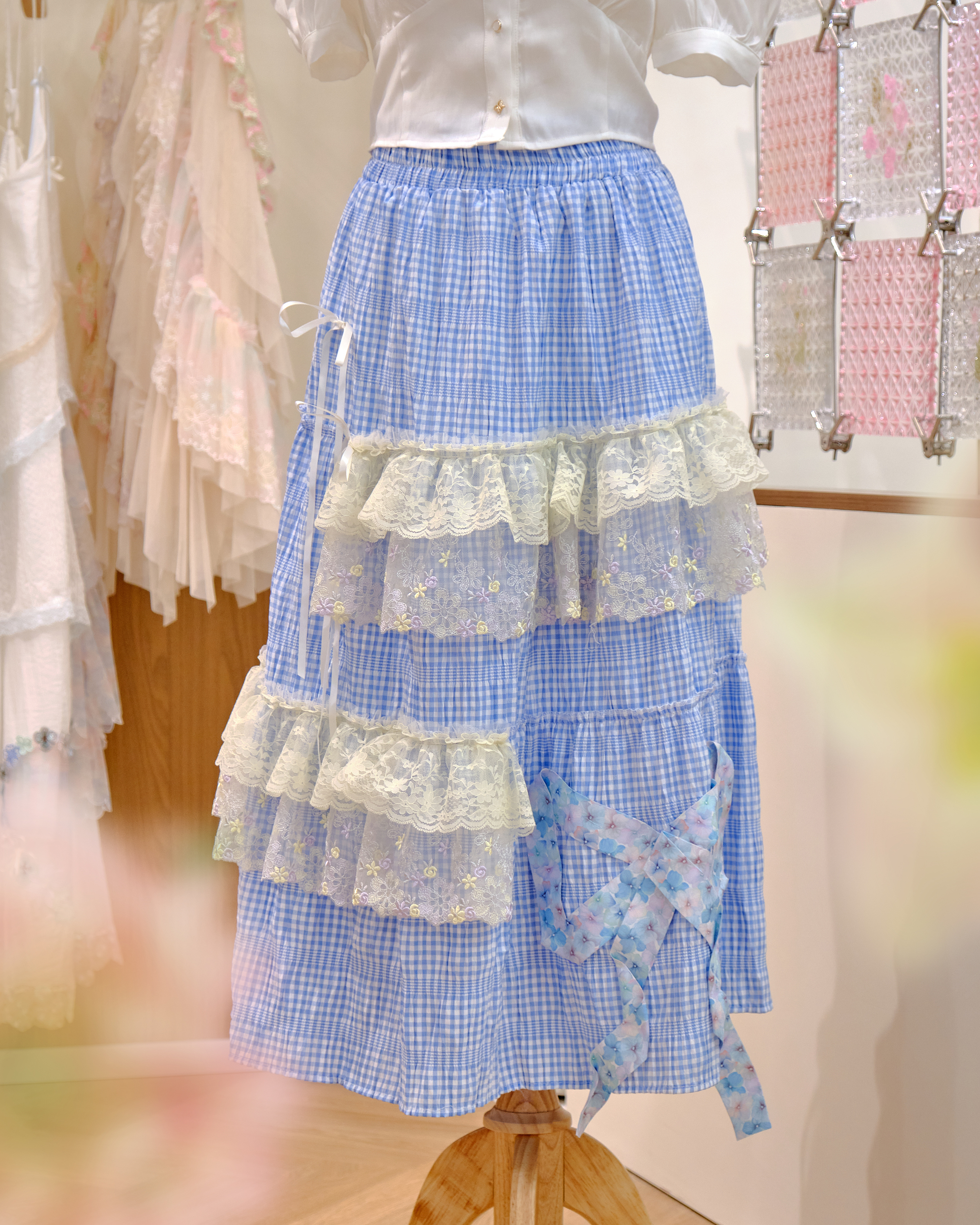 12629 Simple Floral Layered Skirt