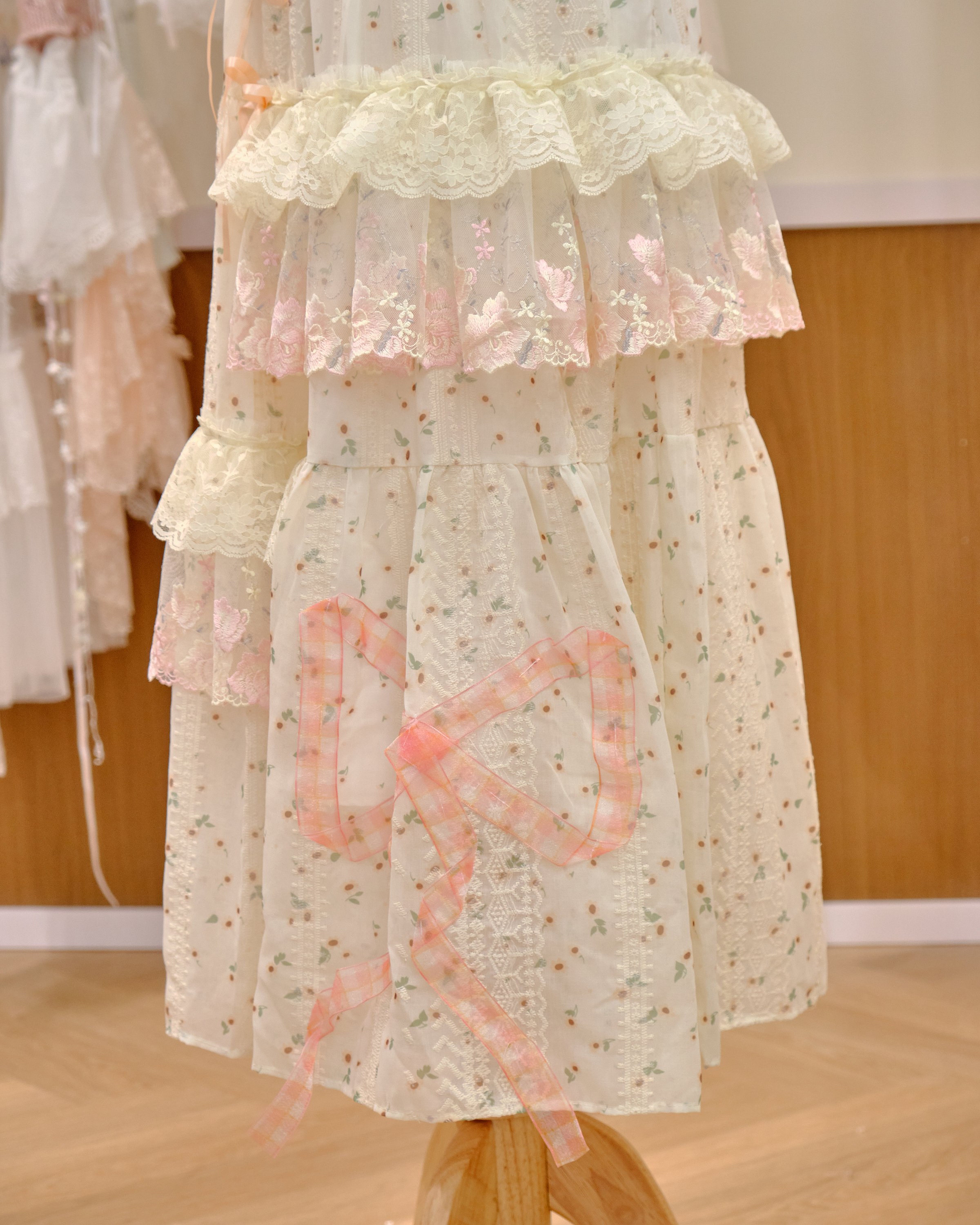 12626 Simple Floral Layered Skirt