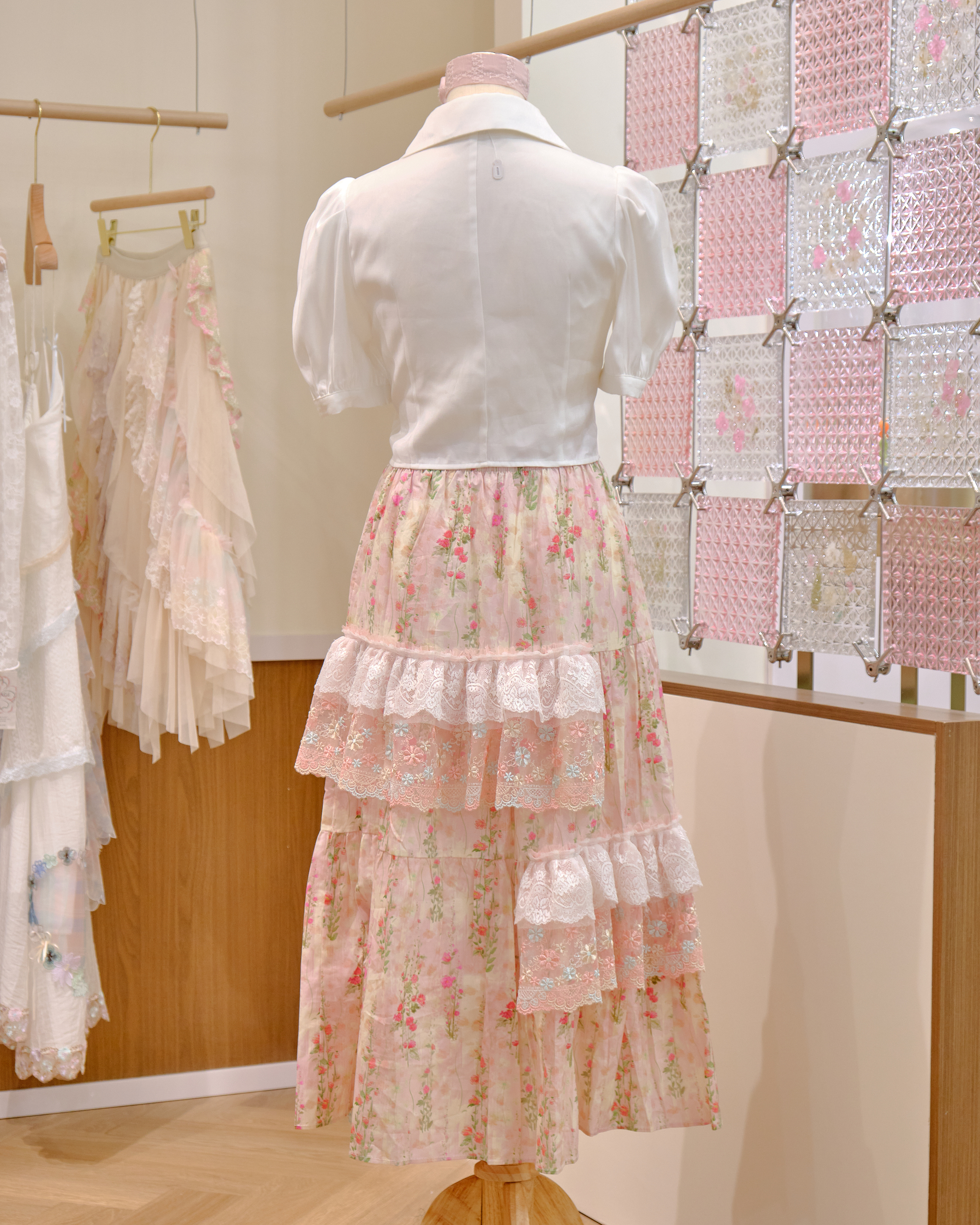 12628 Simple Floral Layered Skirt