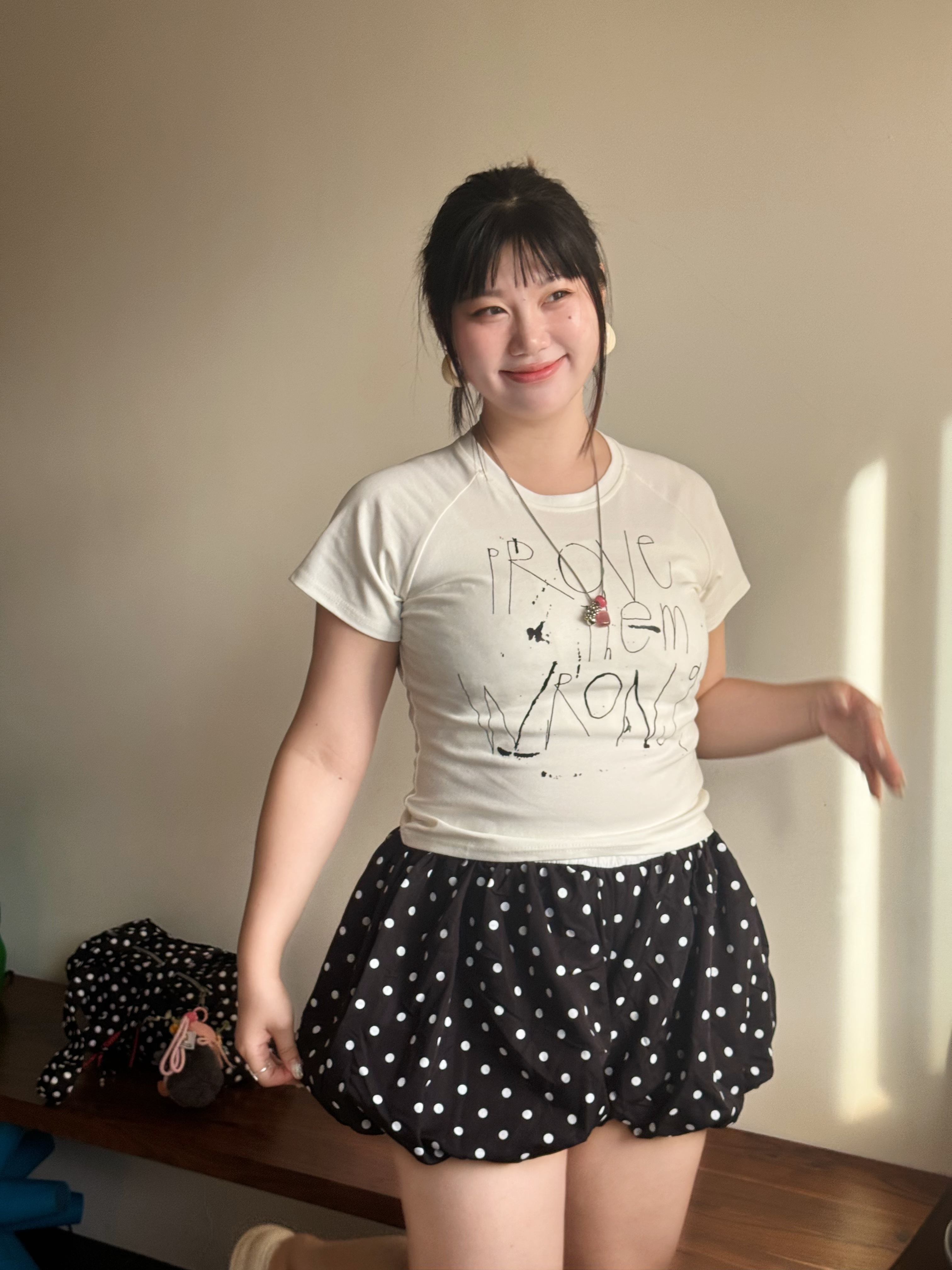 B6 點點心動 美式復古裙褲