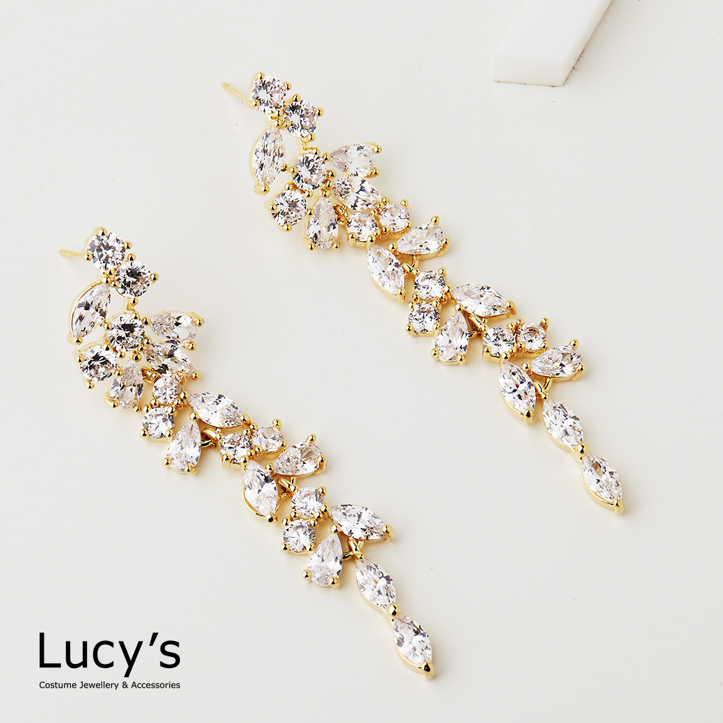 風曳銀葉 耳環 (二色) (124422/124423)