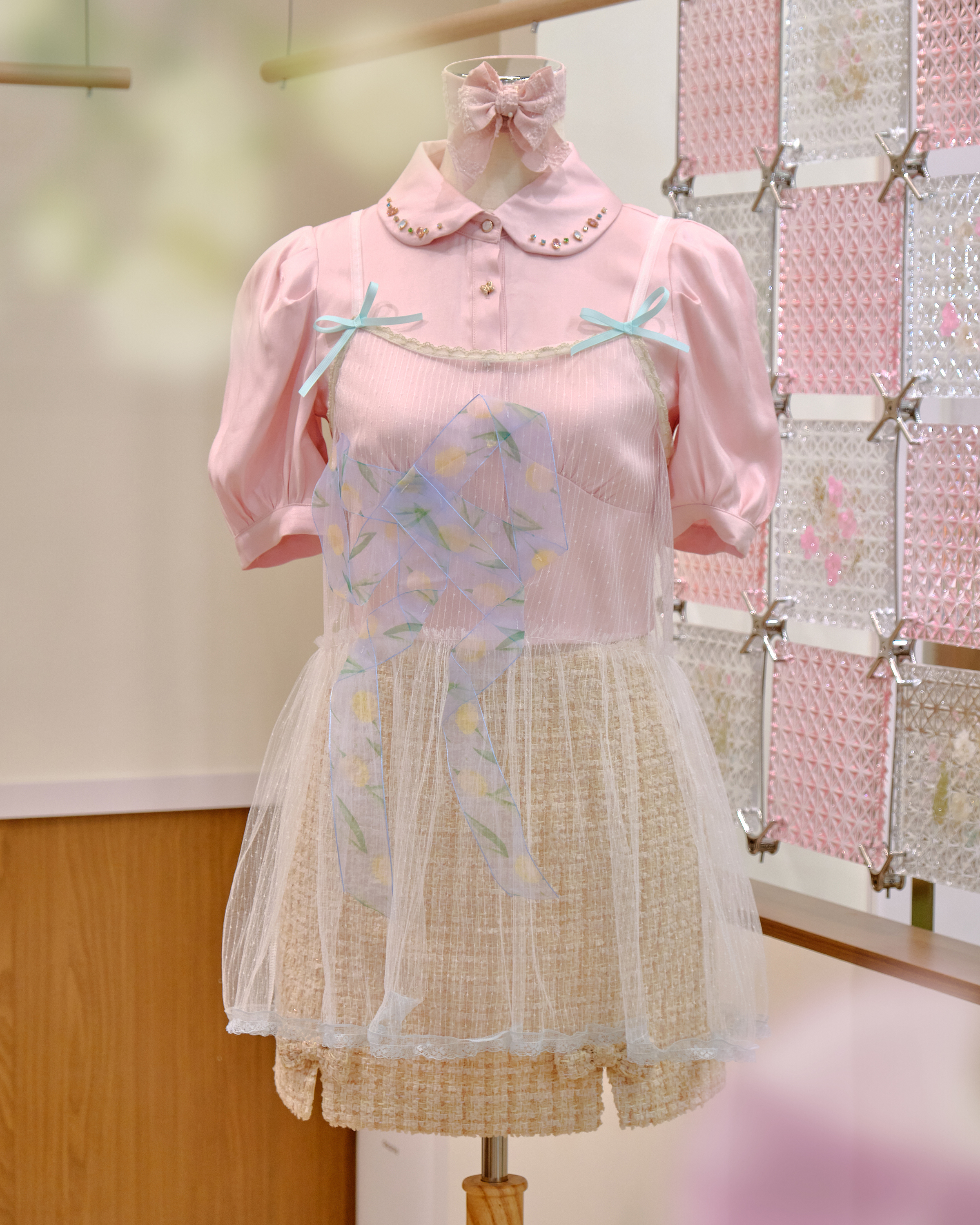 12616 Bow Strap Sheer Mini Skirt Cover