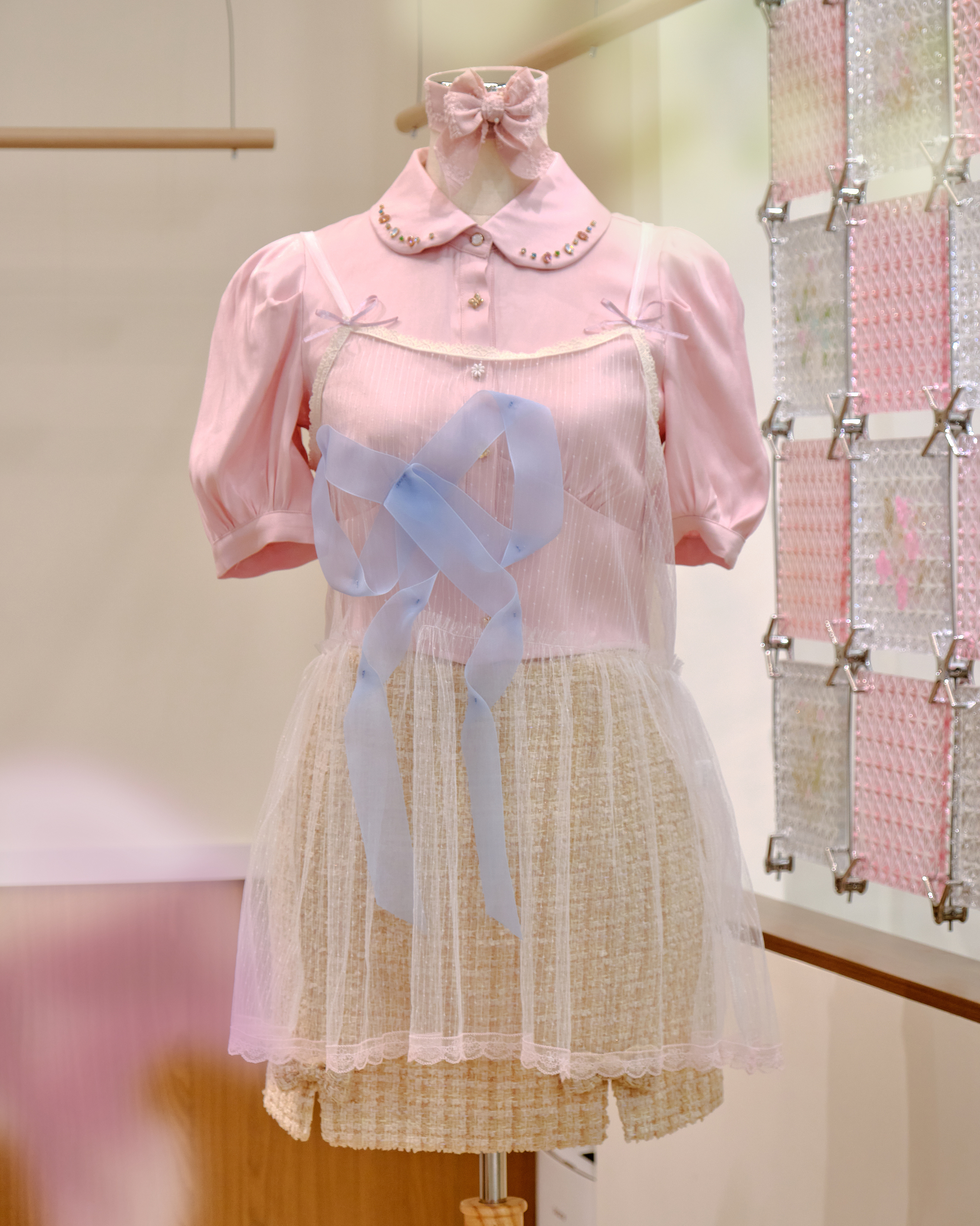 12615 Bow Strap Sheer Mini Skirt Cover