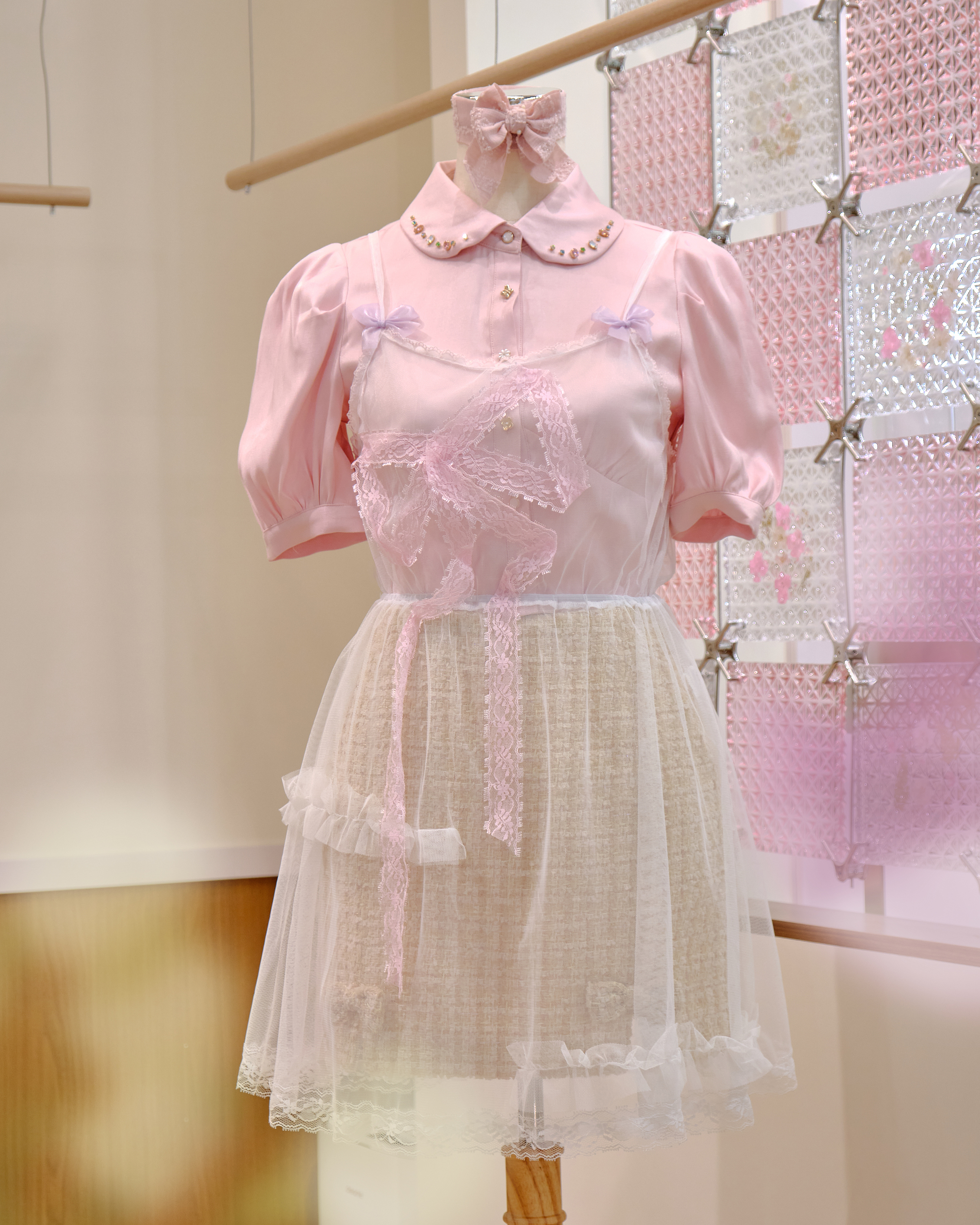 12614 Bow Strap Sheer Mini Skirt Cover