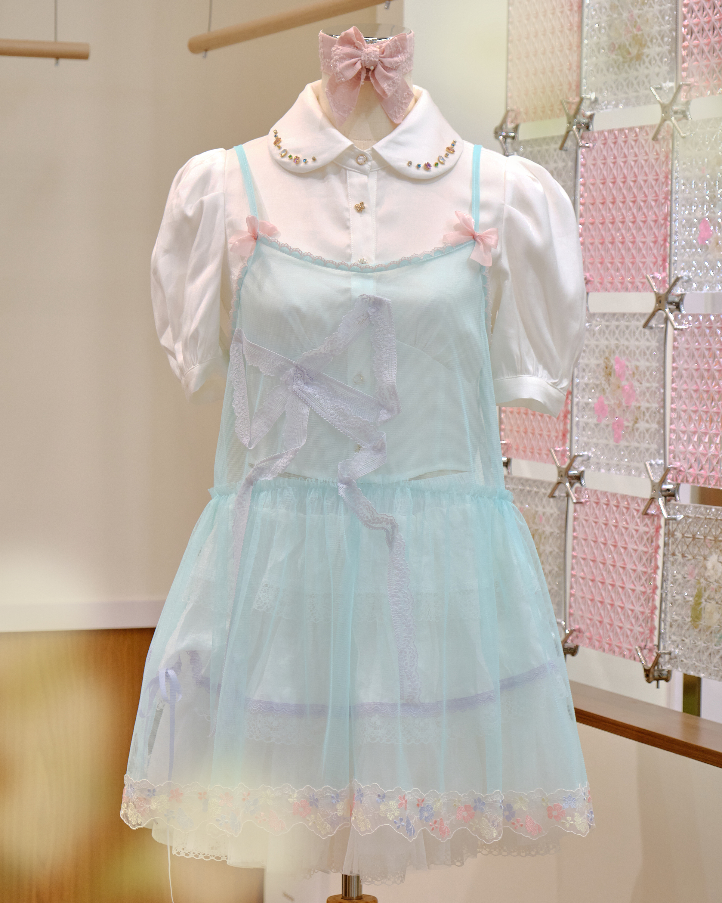 12613 Bow Strap Sheer Mini Skirt Cover