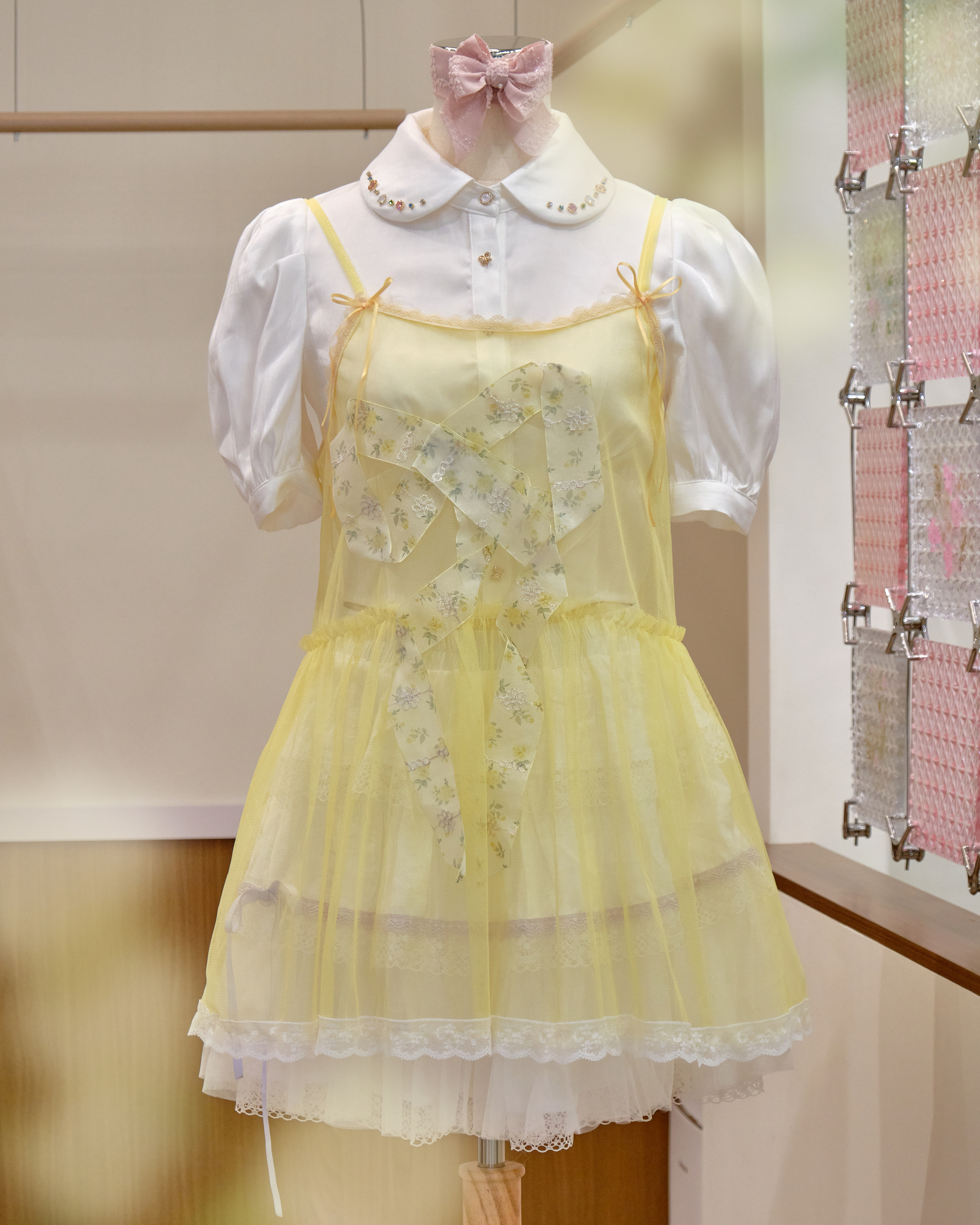 12611 Bow Strap Sheer Mini Skirt Cover