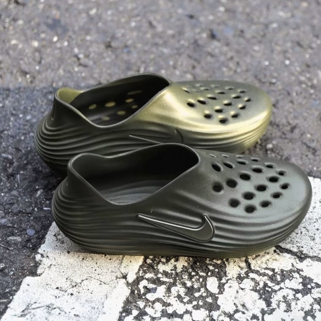 NIKE REACTX REJUVEN8 墨綠 軍綠 全綠 防水 洞洞鞋 拖鞋 休閒 HV5060-201