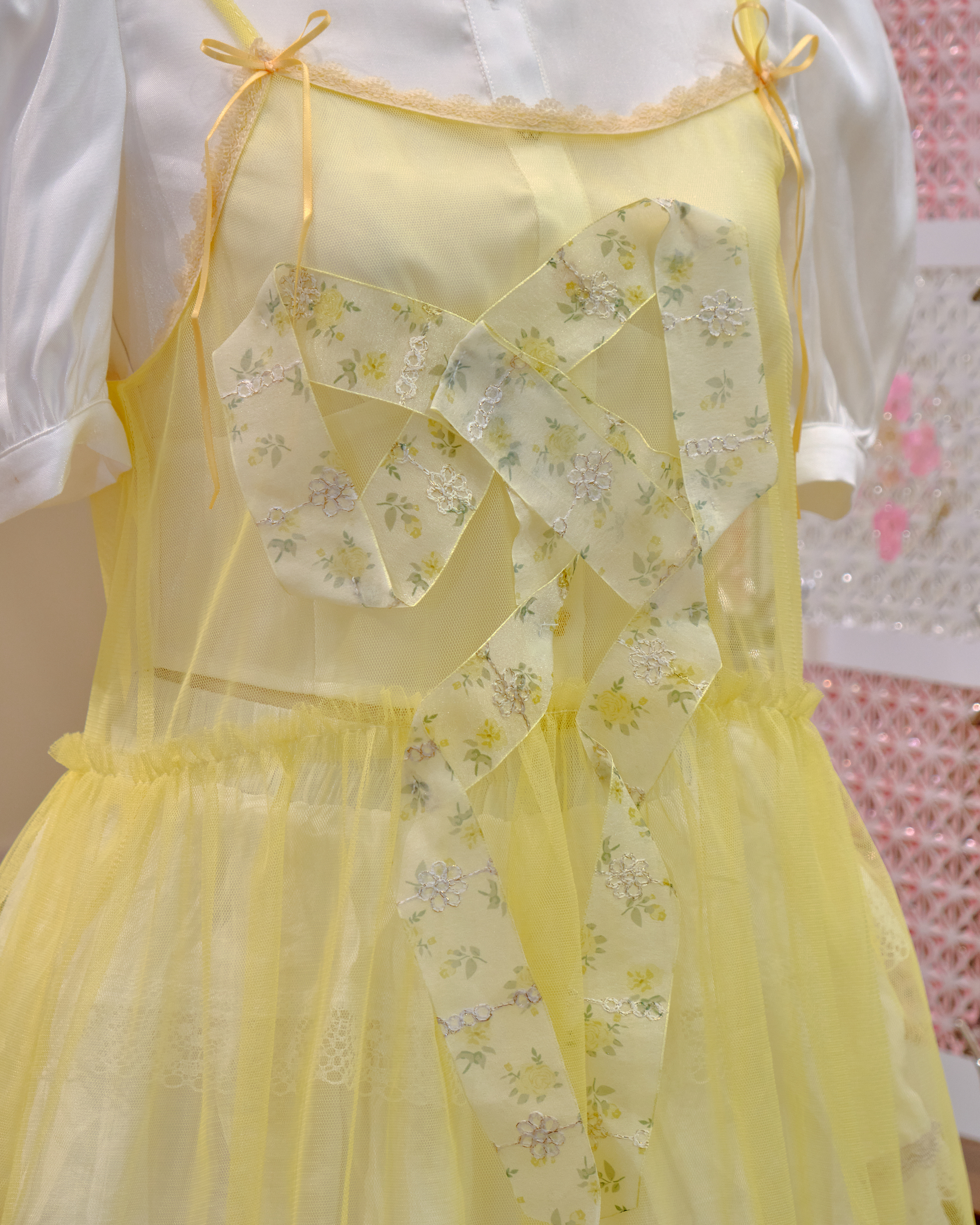 12611 Bow Strap Sheer Mini Skirt Cover