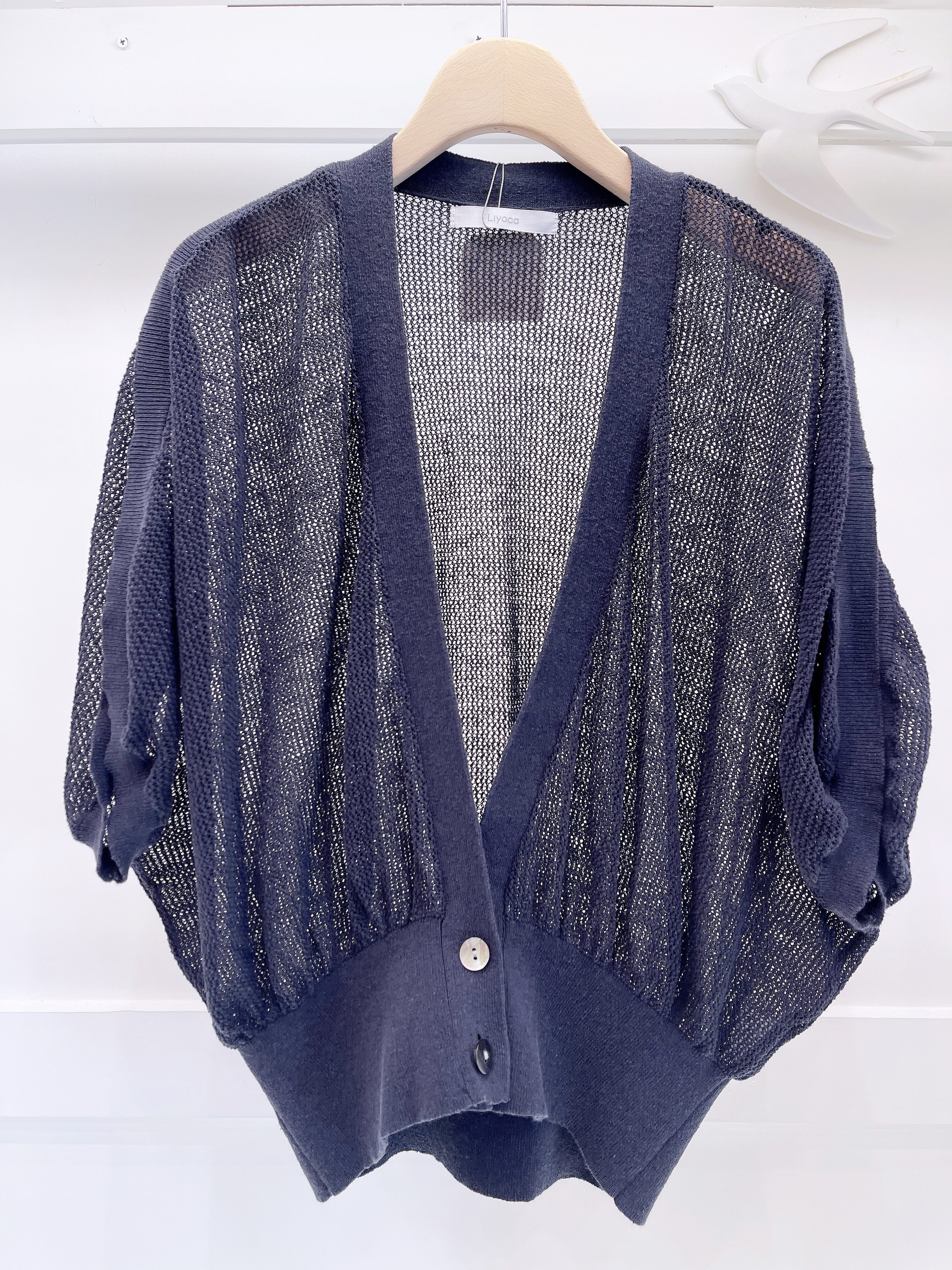 亞麻棉網狀開衫