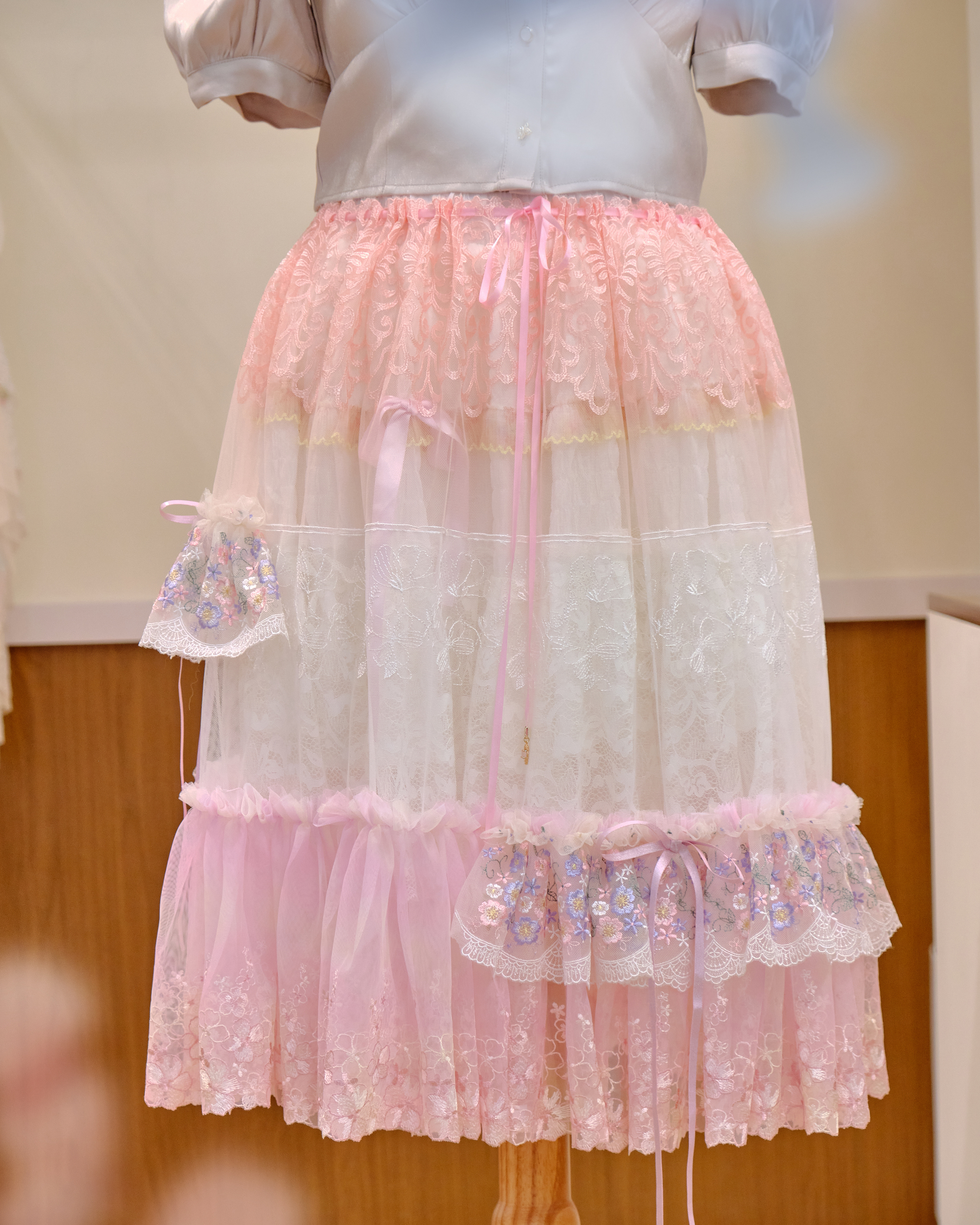 12606 2-in-1 Lace Short Skirt Pants and Sheer Skirt Cover Set