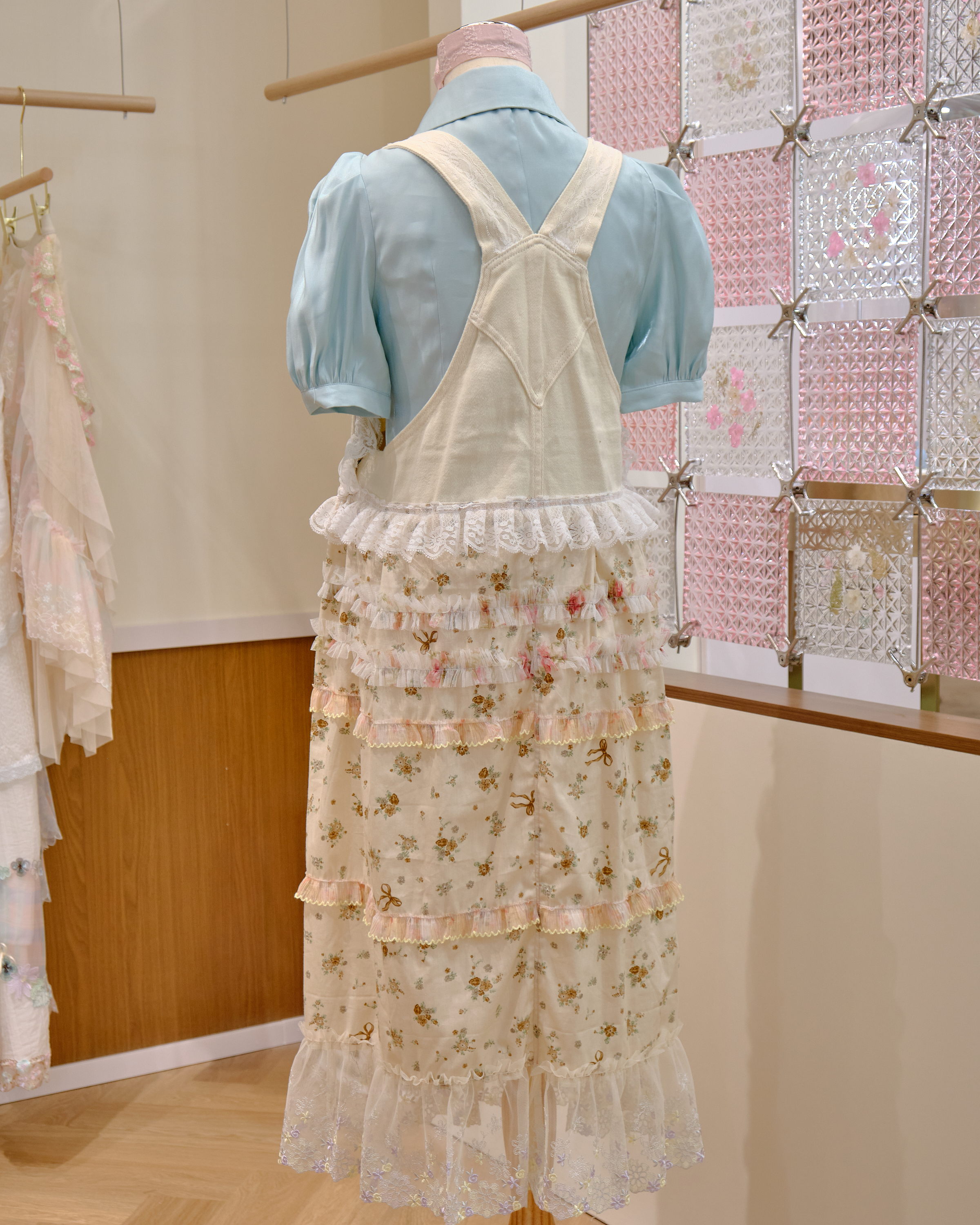 12602 Original Floral Embroidery Patchwork Denim Jumpsuit