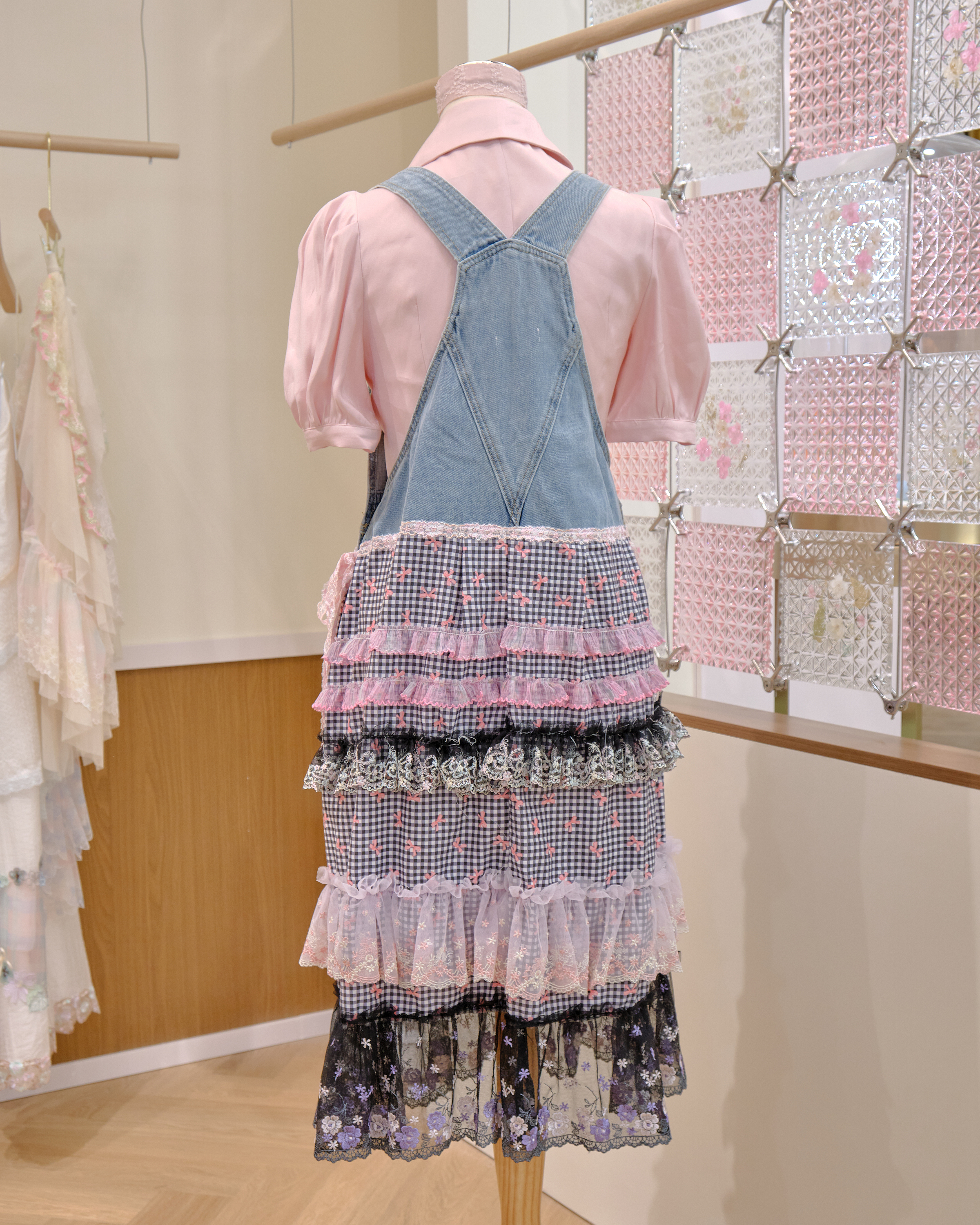 12601 Original Floral Embroidery Patchwork Denim Jumpsuit