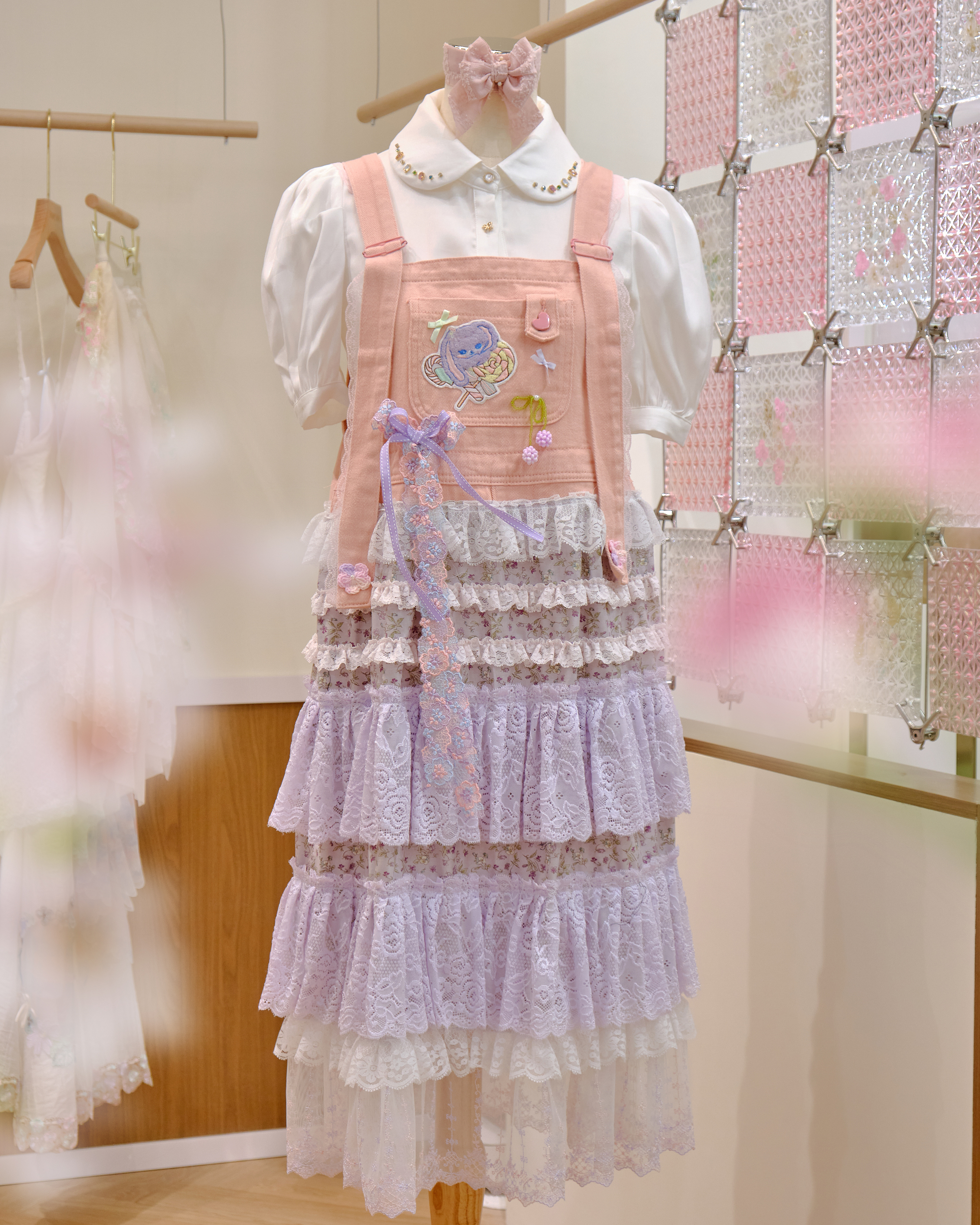 12599 Original Floral Embroidery Patchwork Denim Jumpsuit