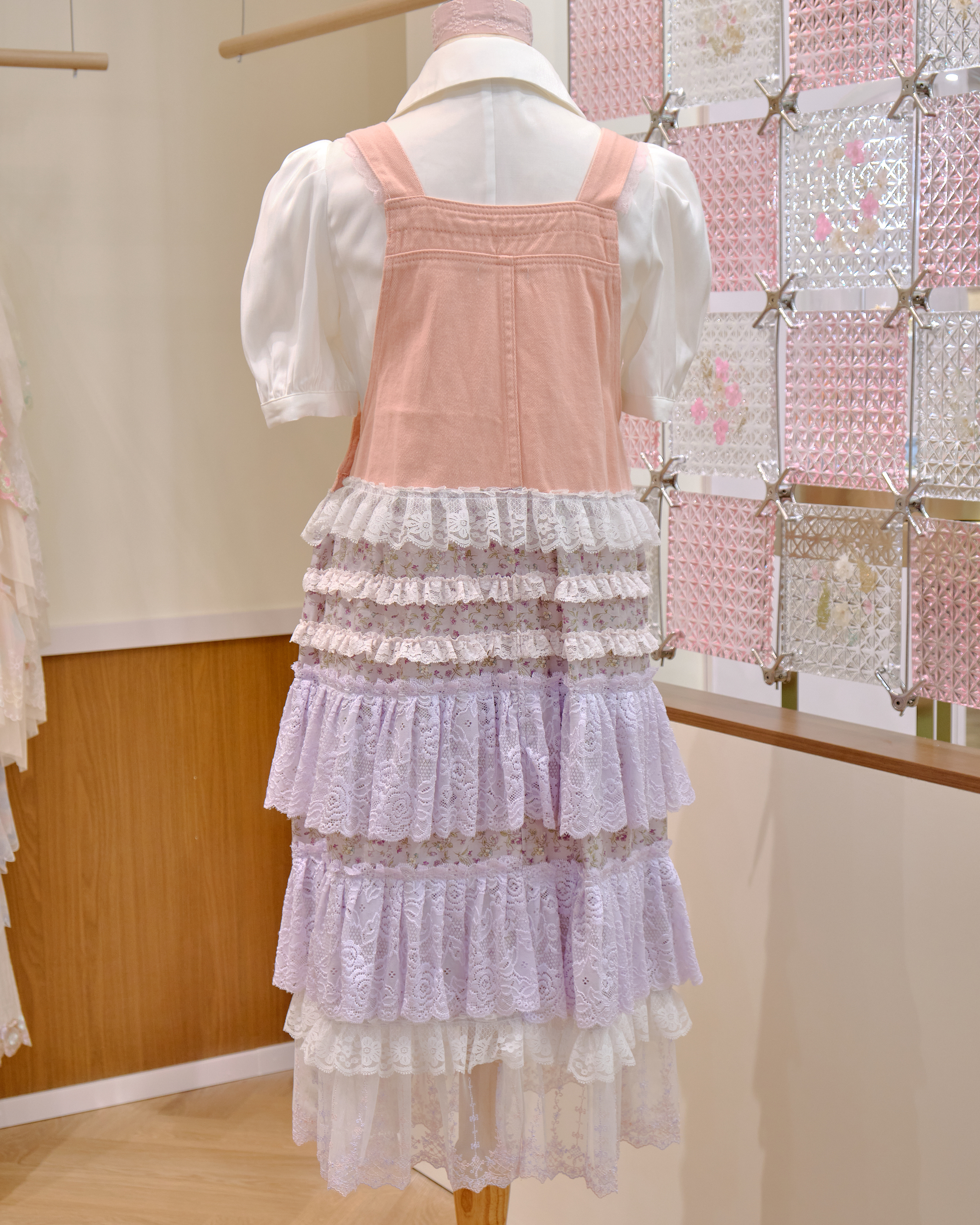 12599 Original Floral Embroidery Patchwork Denim Jumpsuit