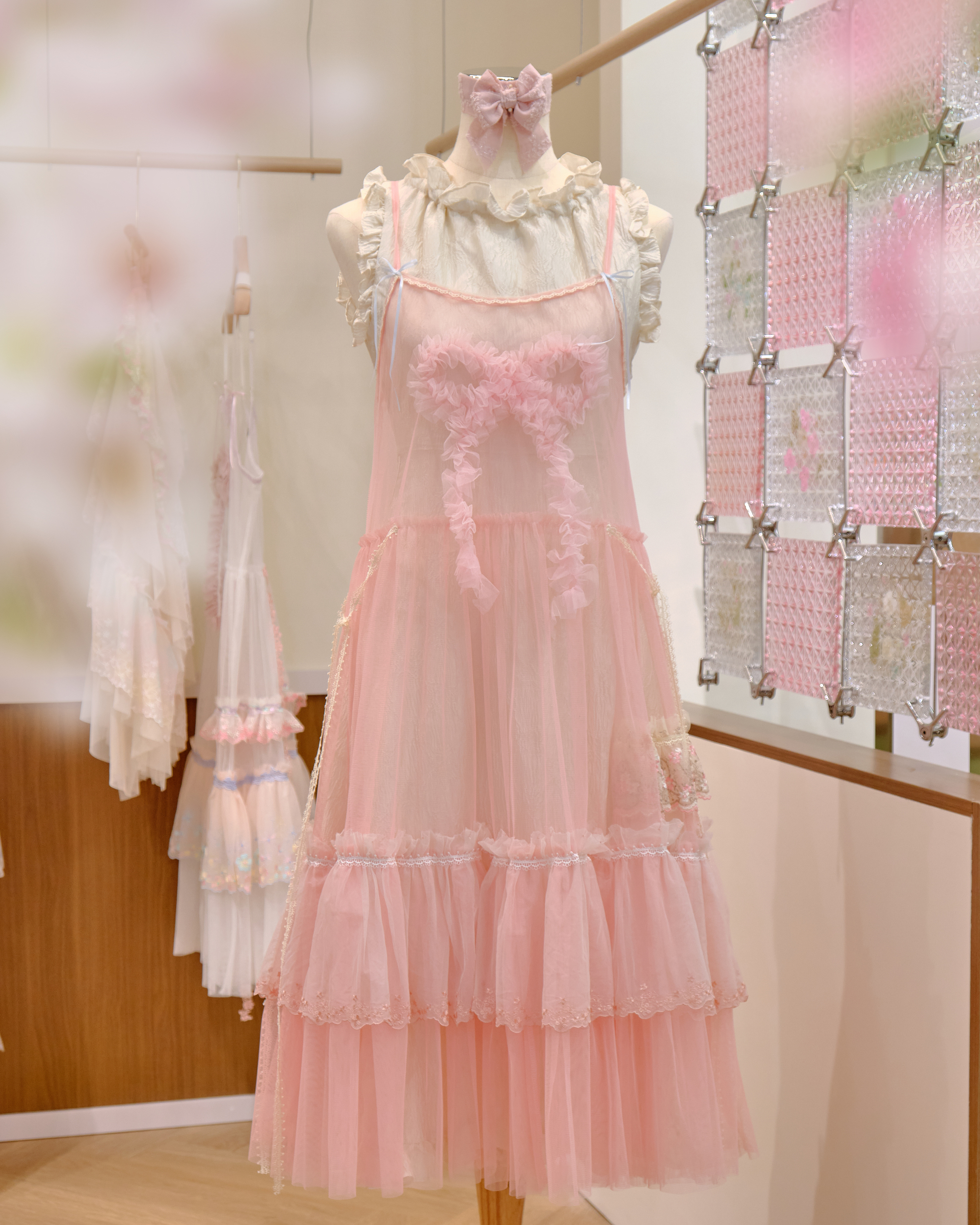 12590 Classic Sheer Lace Long Dress with Adjustable Side Belts