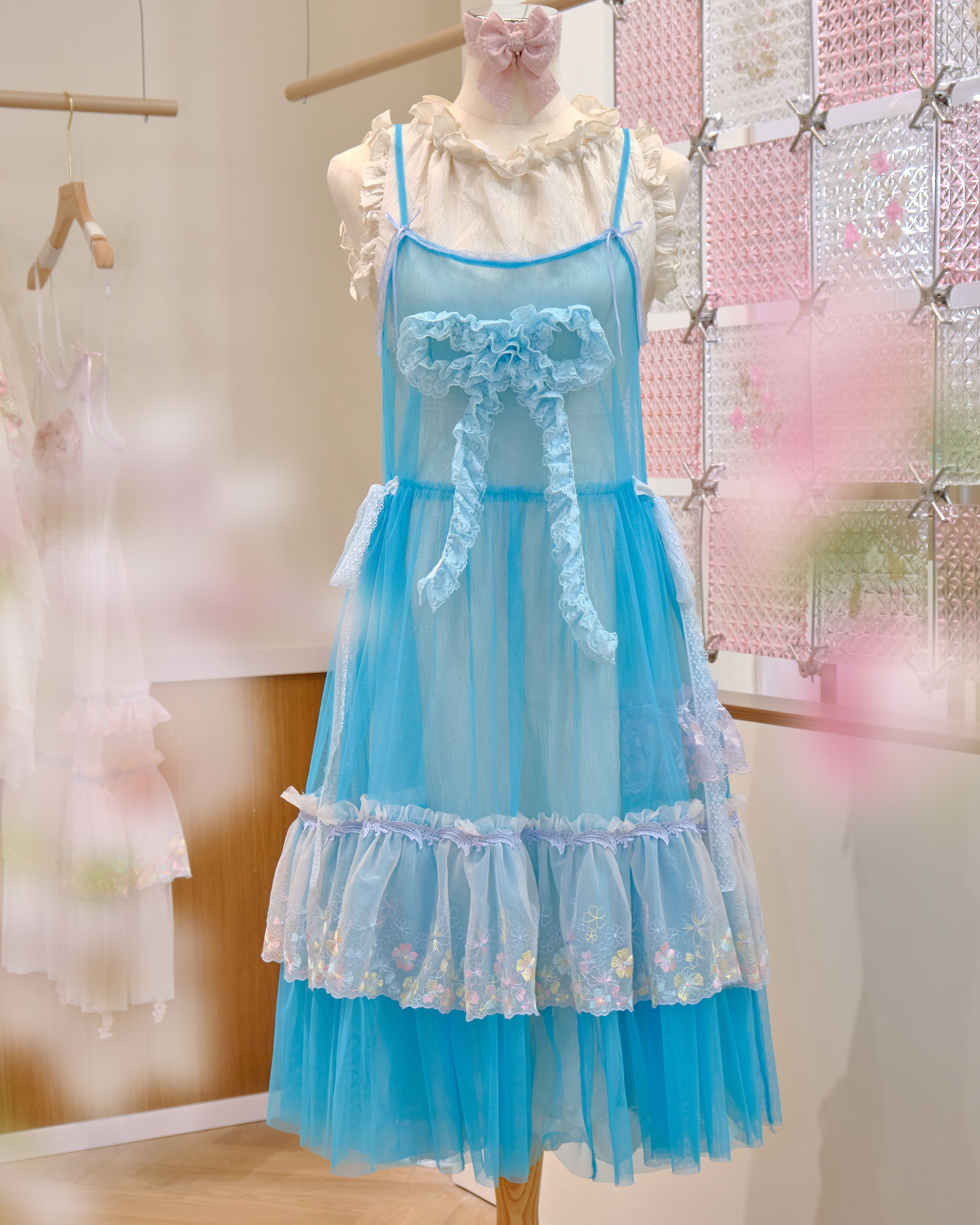 12591 Classic Sheer Lace Long Dress with Adjustable Side Belts