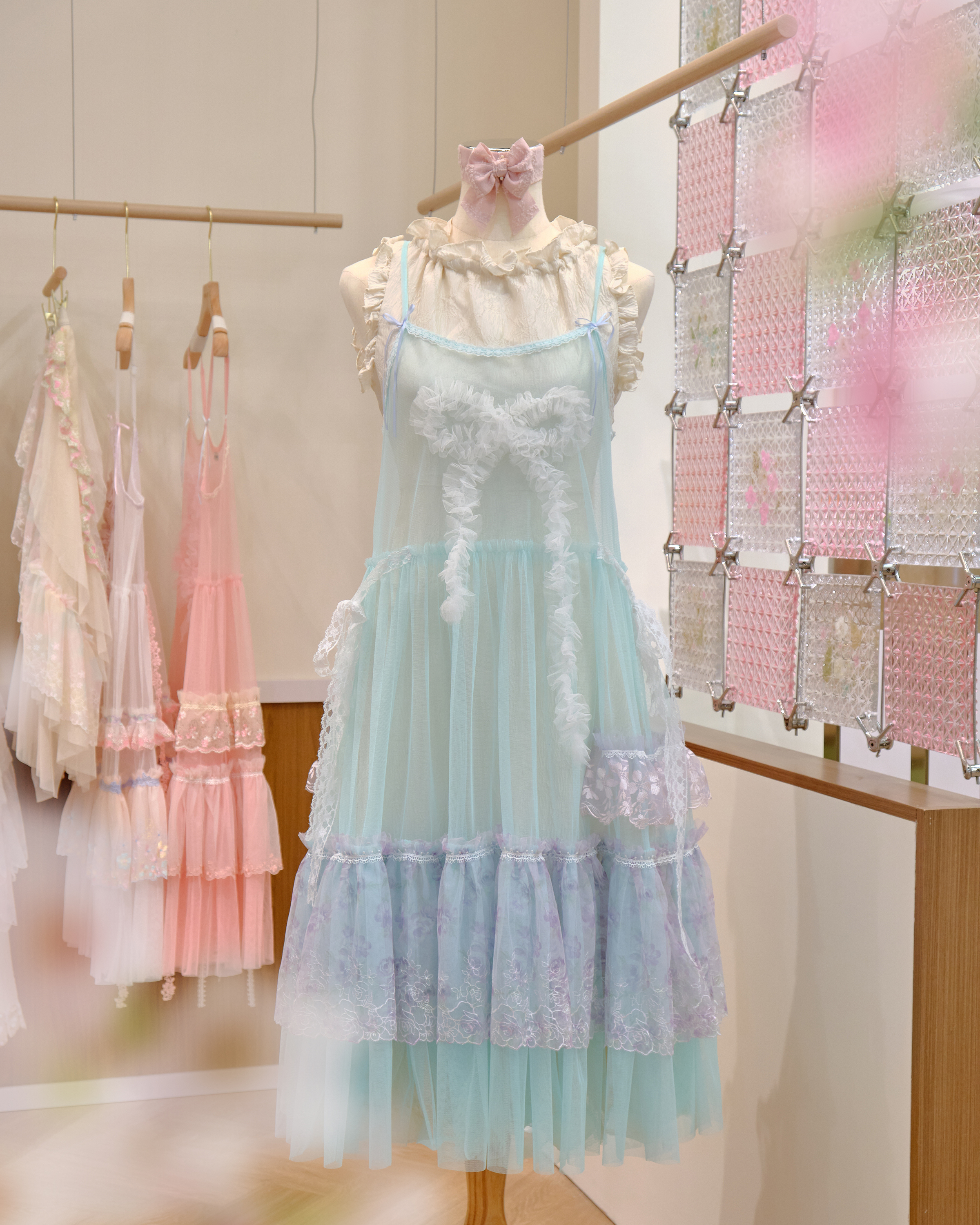 12589 Classic Sheer Lace Long Dress with Adjustable Side Belts