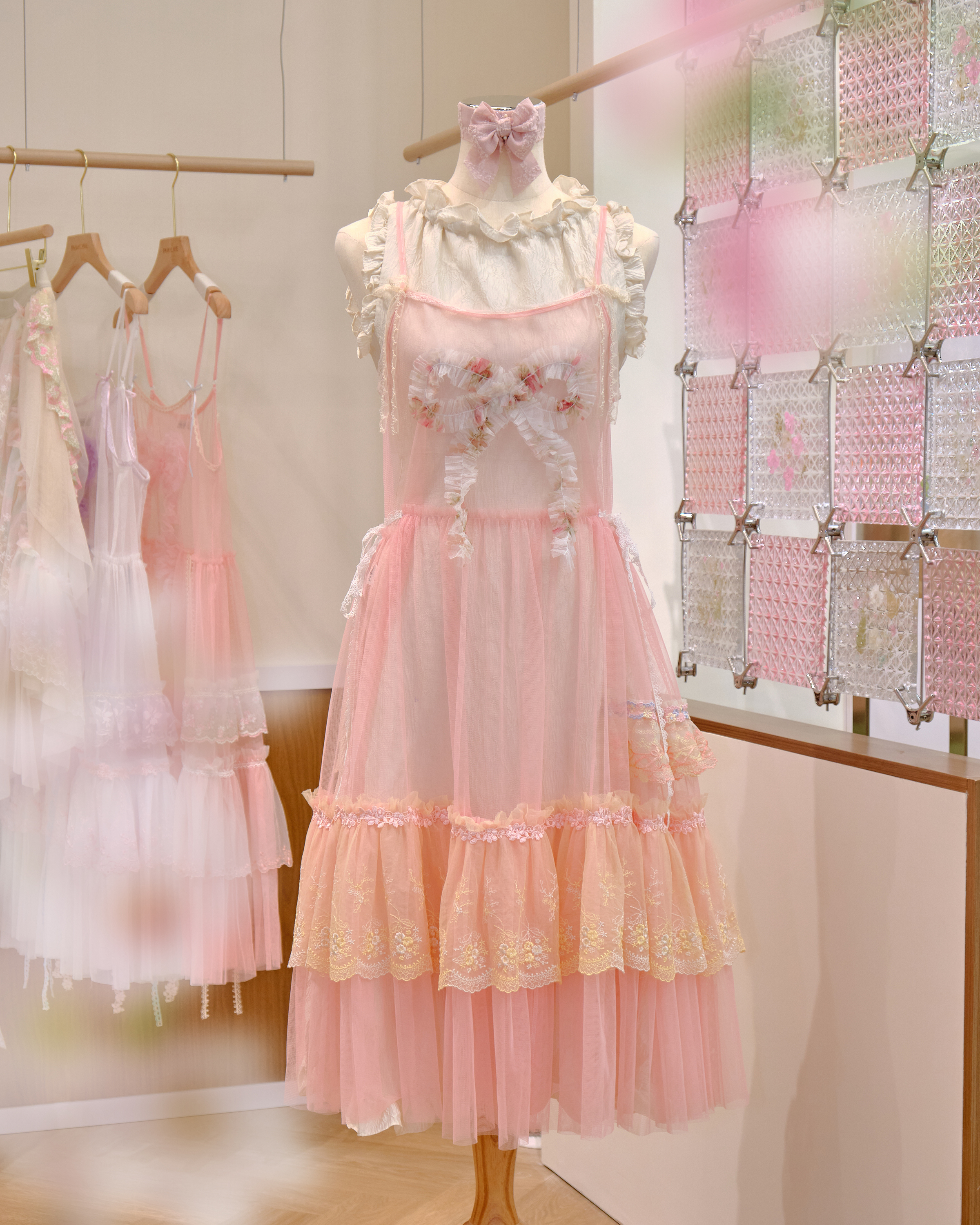 12587 Classic Sheer Lace Long Dress with Adjustable Side Belts