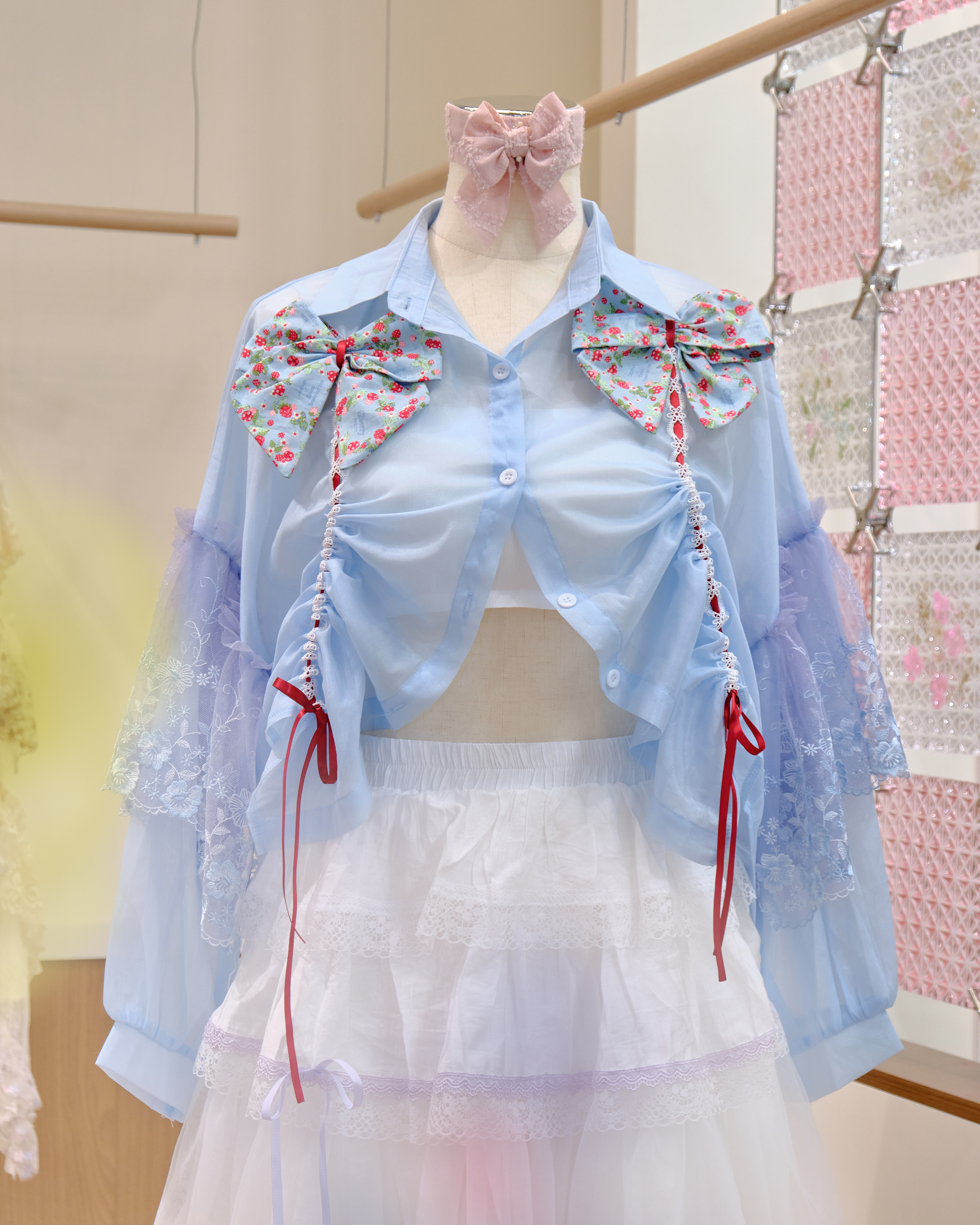 12583 2-Way Drawstring Double Bow Sun-Protective Shirt/Jacket