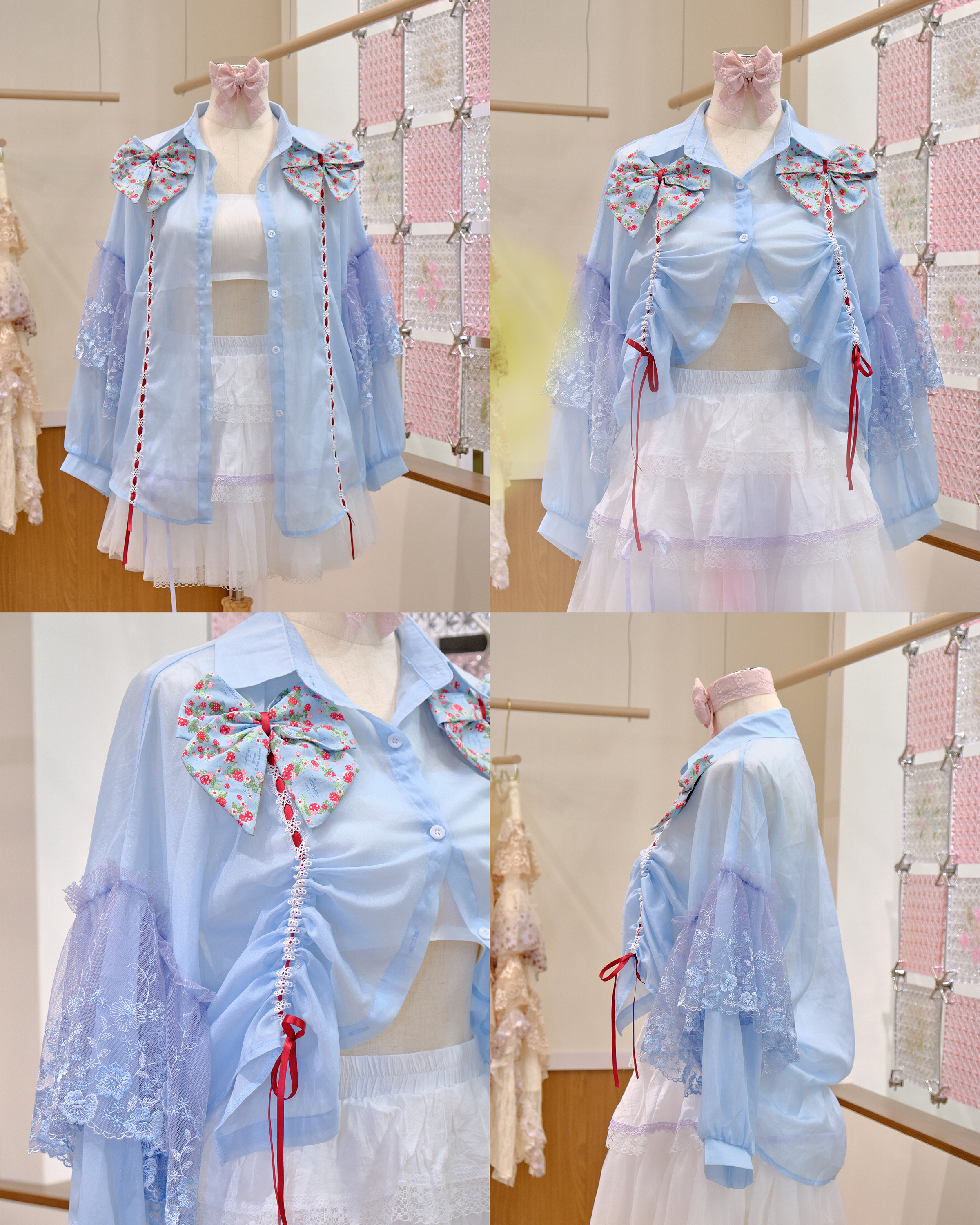 12583 2-Way Drawstring Double Bow Sun-Protective Shirt/Jacket