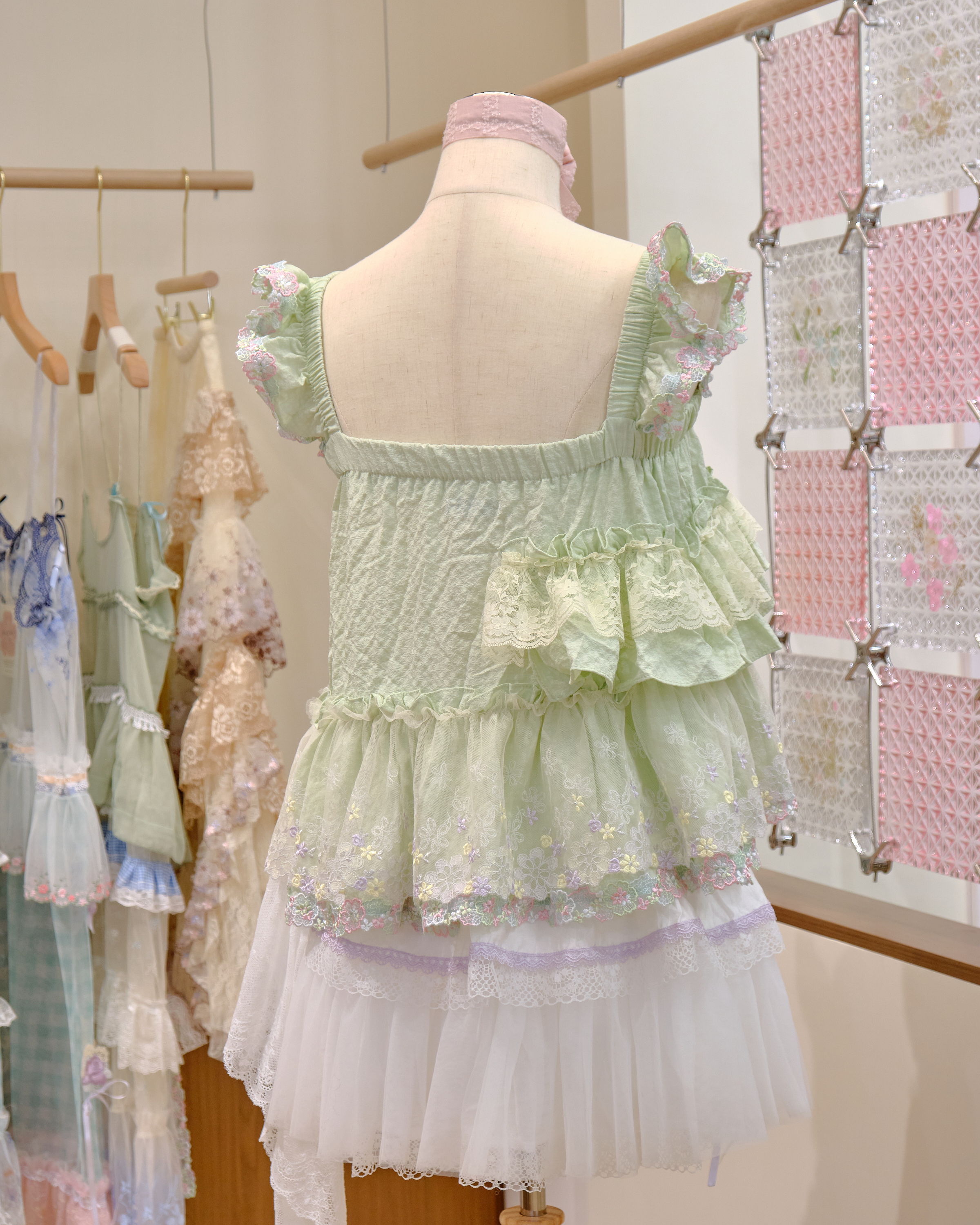 12579 Ruffle Strap Elastic Waist Irregular Layered Top