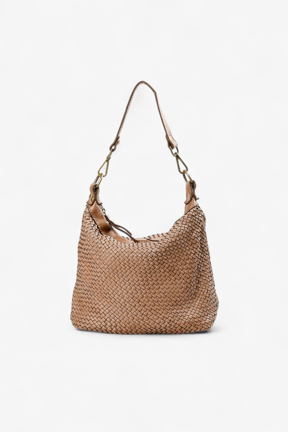 Astrid 編織中型水桶包 深豆沙