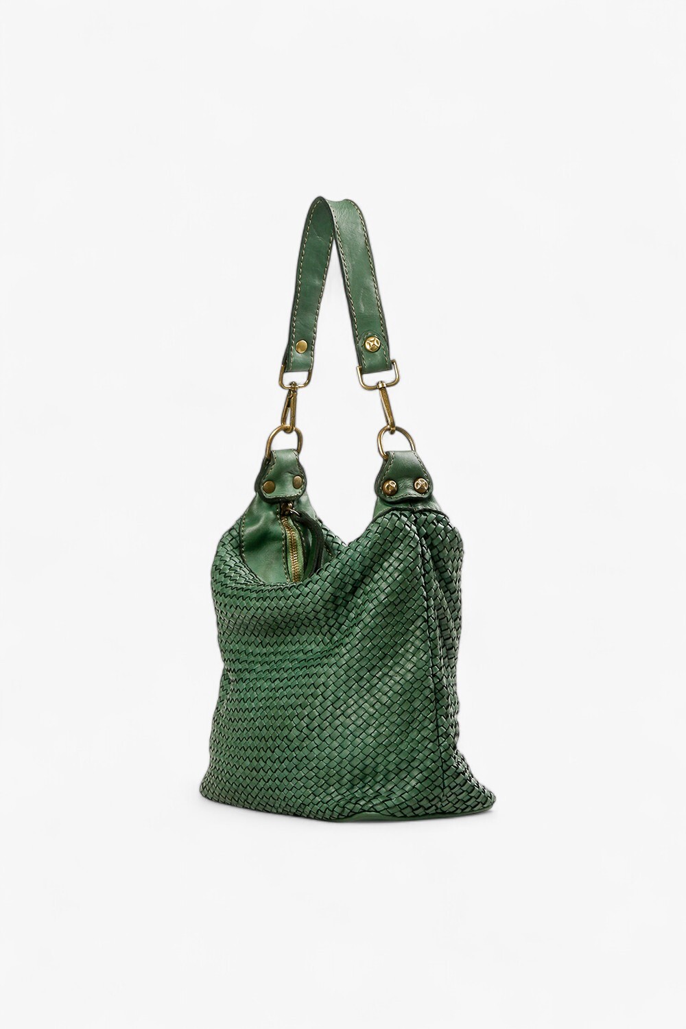 Astrid 編織中型水桶包 鮮綠