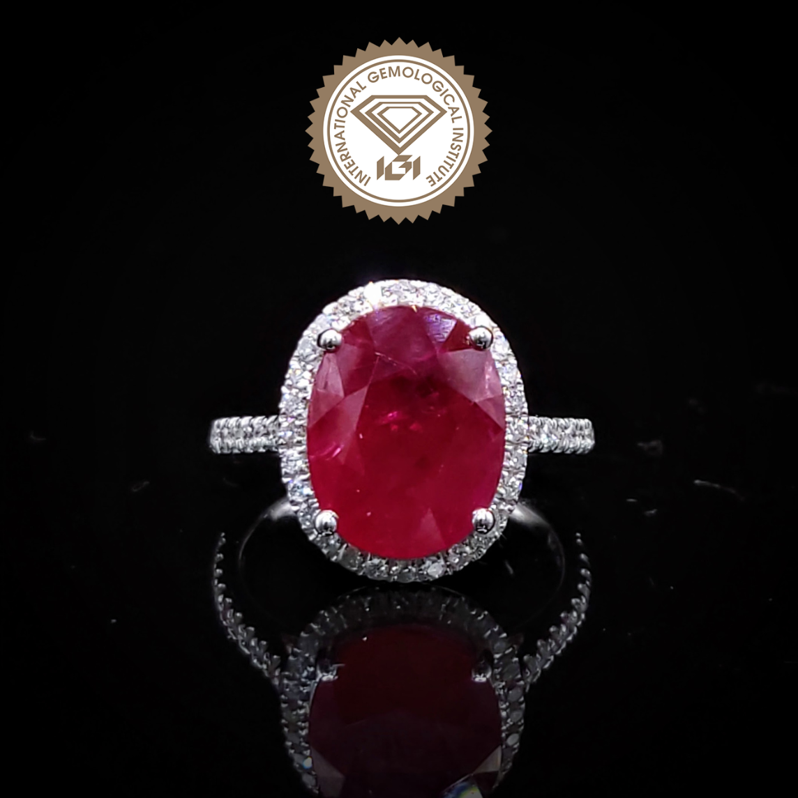 18K White Gold 5.90ct Ruby and Diamond Ring