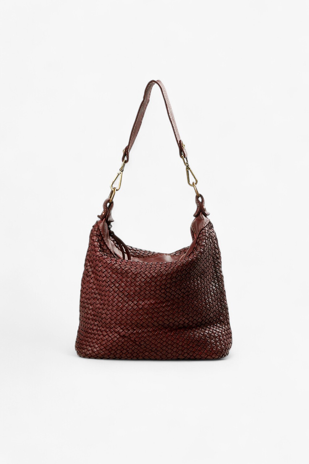 Astrid 編織中型水桶包 酒紅