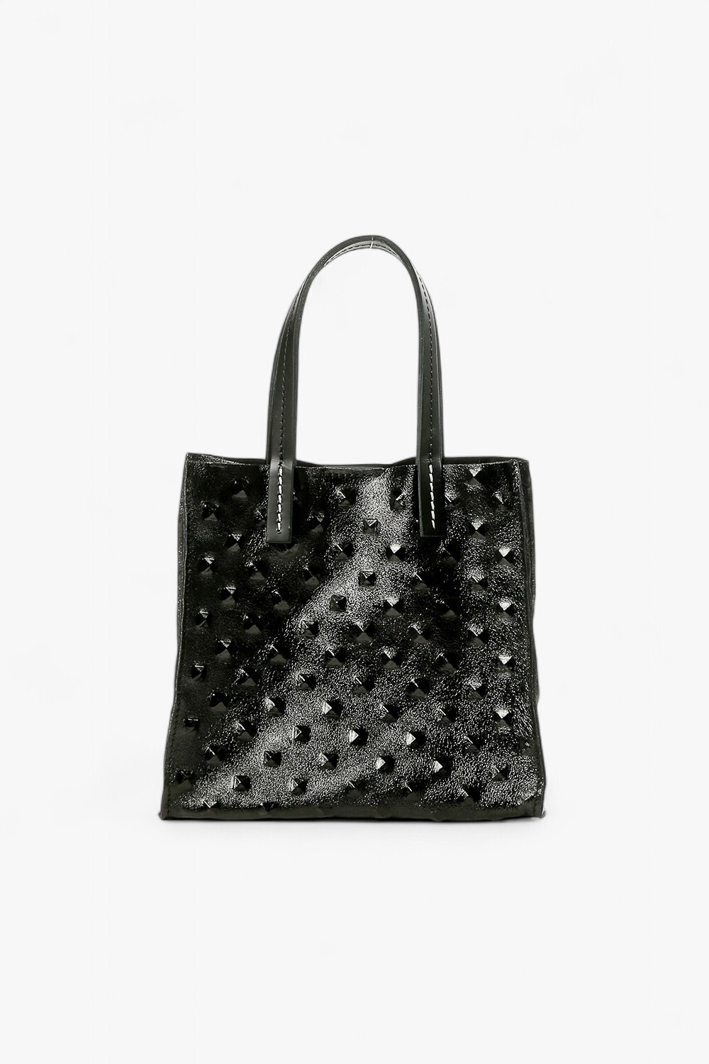 Mini Pebble 立體壓紋托特包 黑1