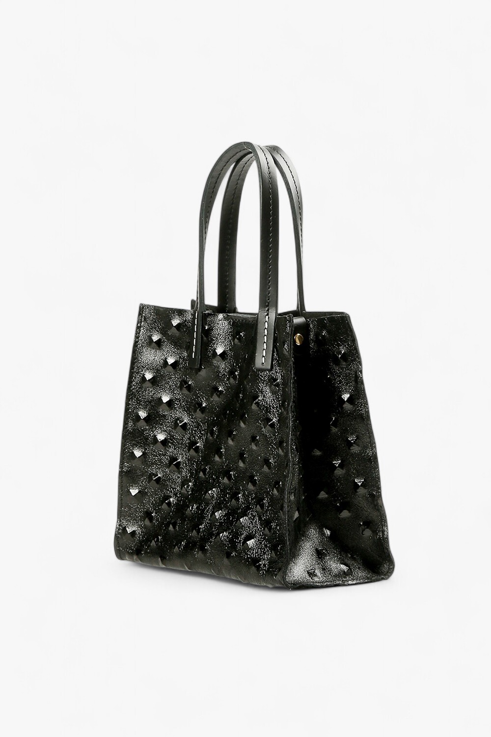 Mini Pebble 立體壓紋托特包 黑1