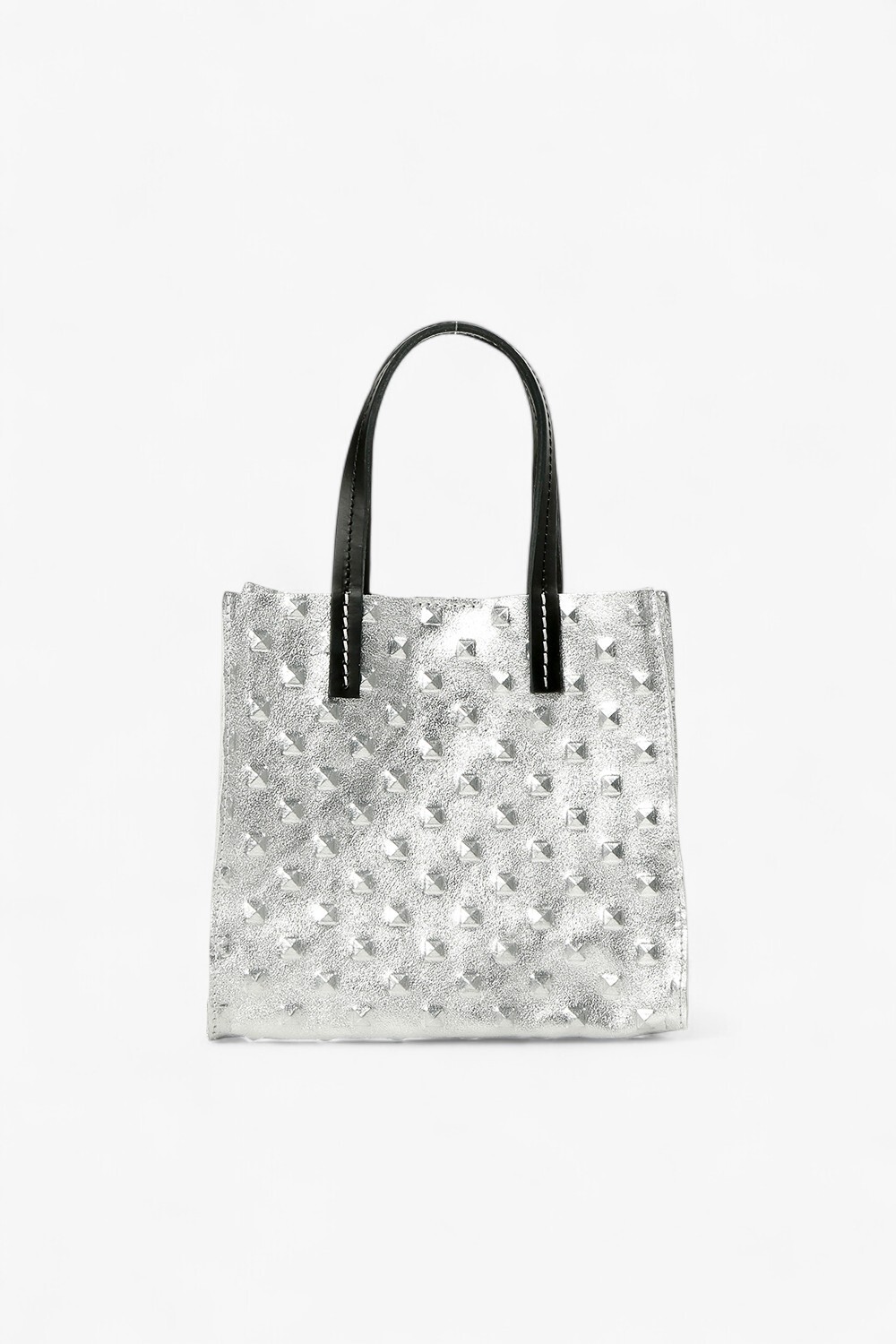 Mini Pebble 立體壓紋托特包 銀色